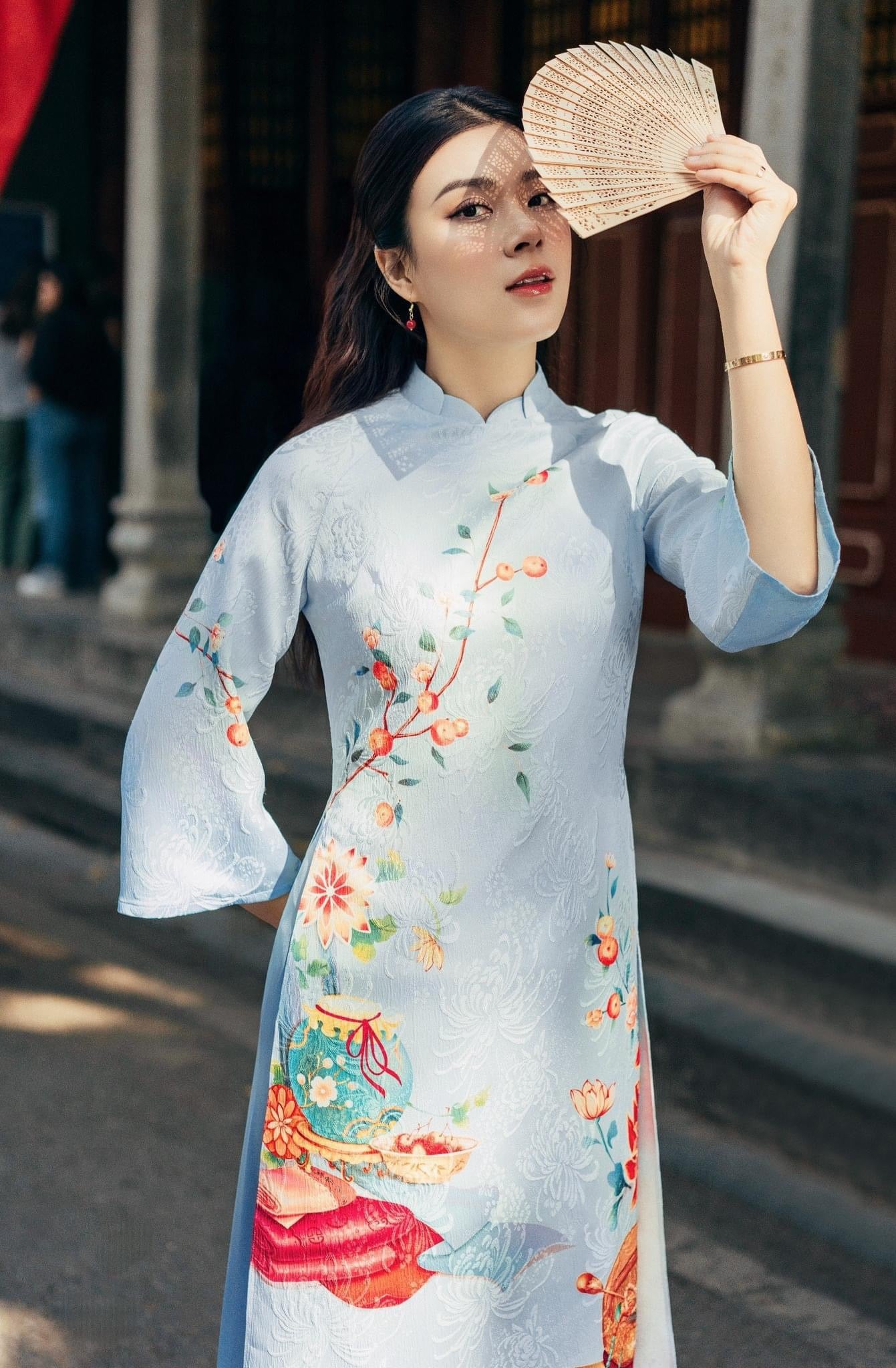 New Year Ao Dai | Pre-made Vietnamese Dress for Lunar New Year Ao Dai Viet Nam|Ao Dai Cach Tan with Pants Q27