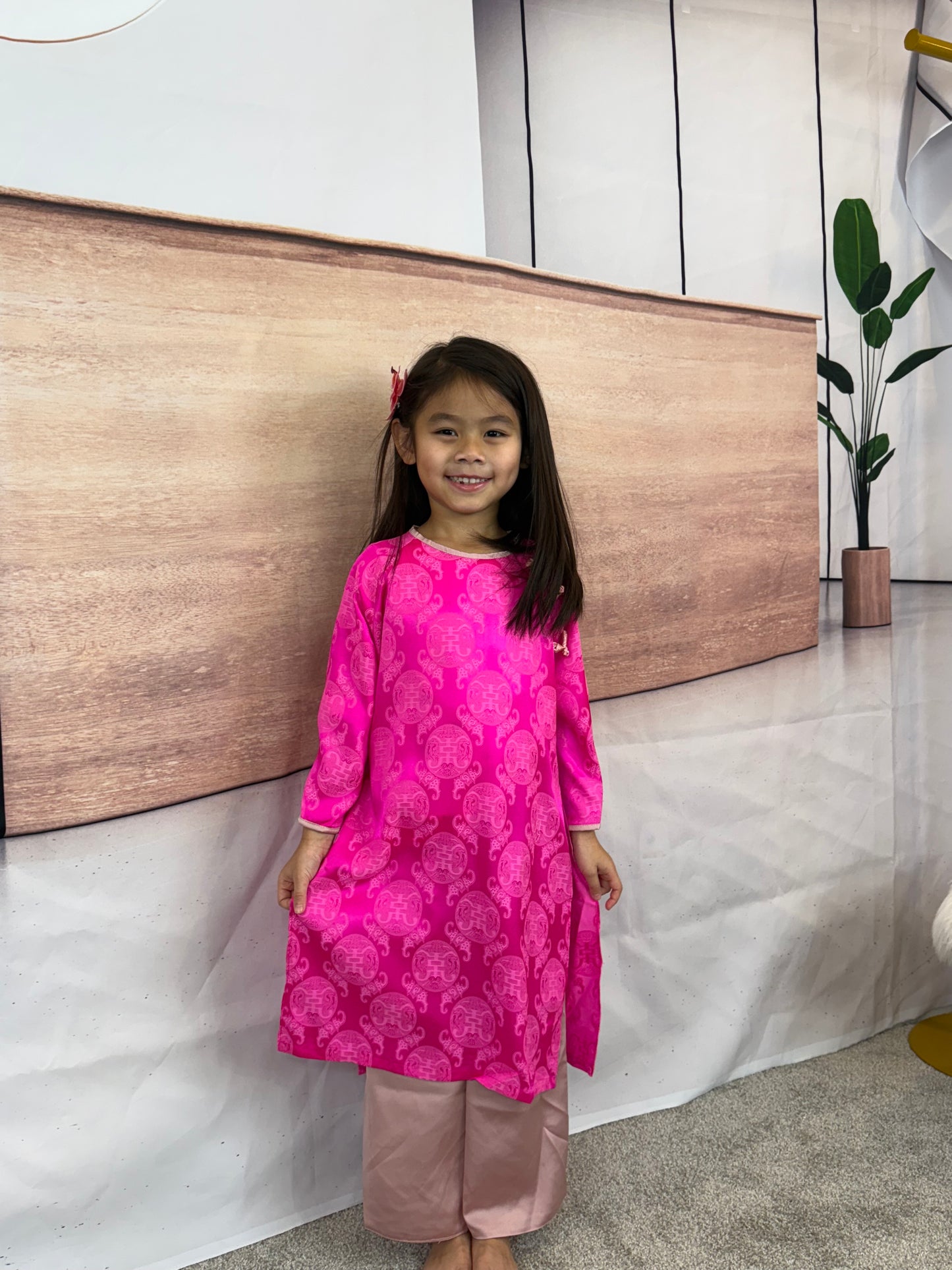Gấm Áo Dài   Hot Pink for Girls | U9