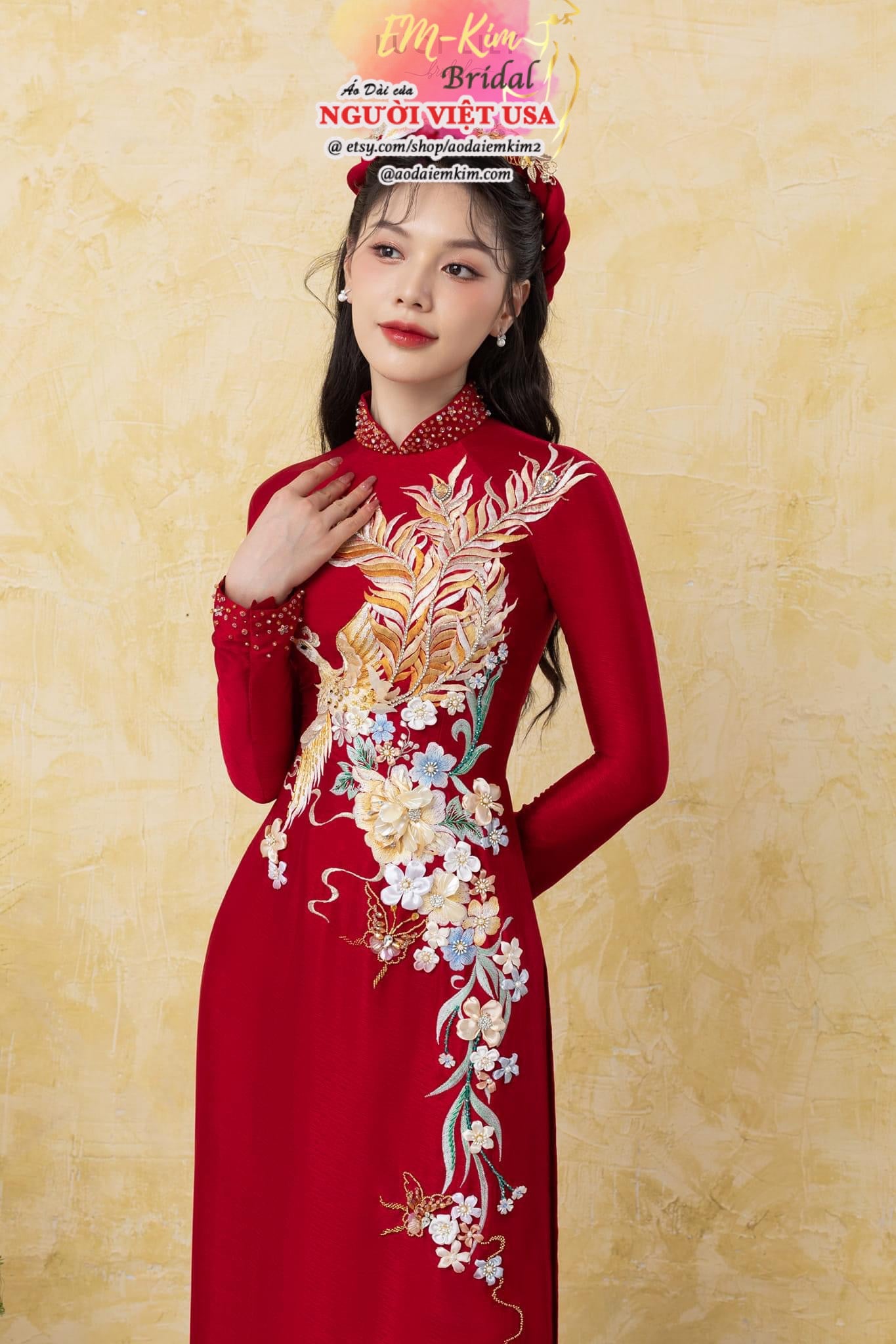 AMELIA -Red wedding Áo Dài Cưới