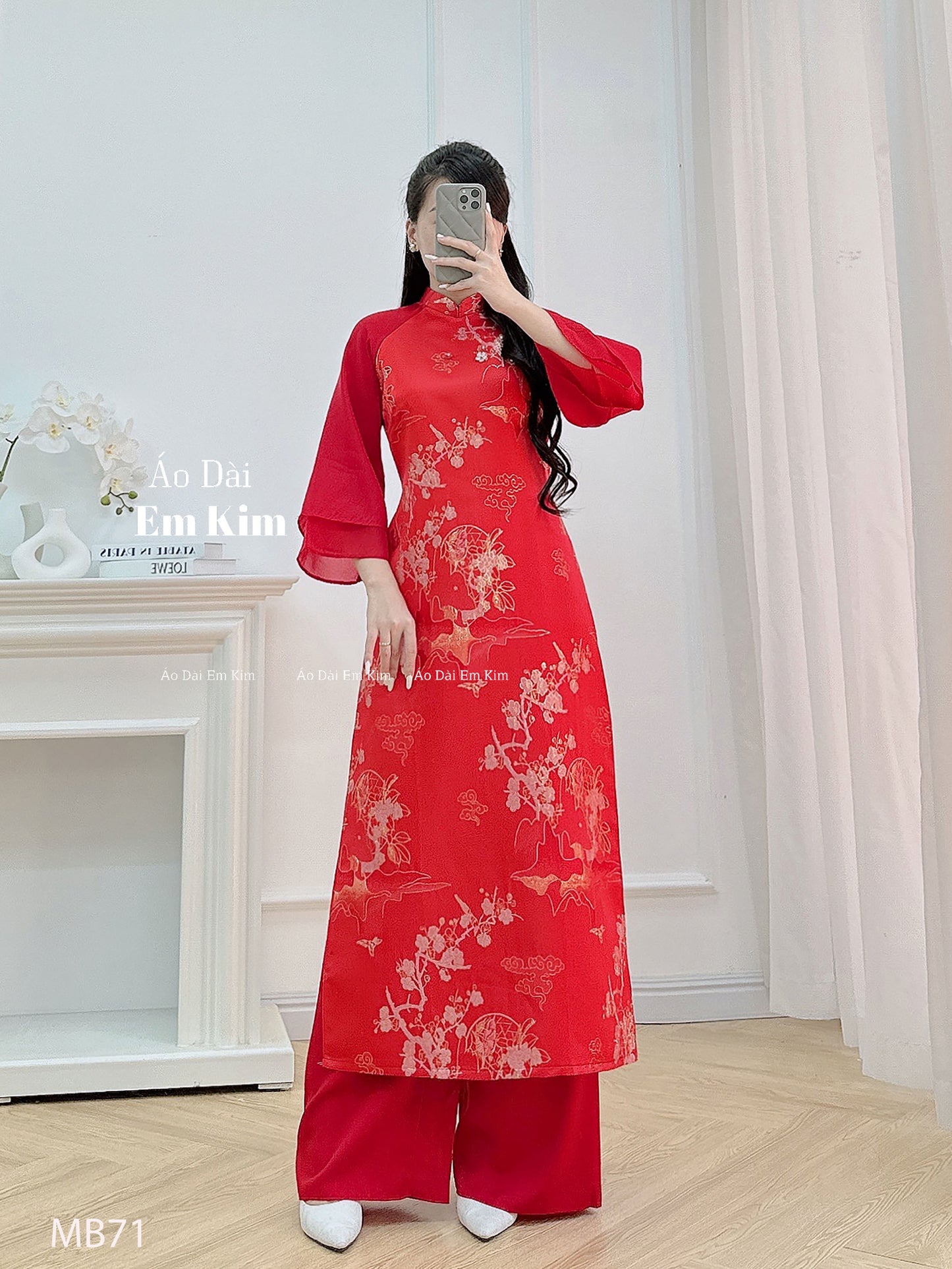 Mommy Daughter Red Flowers MB71