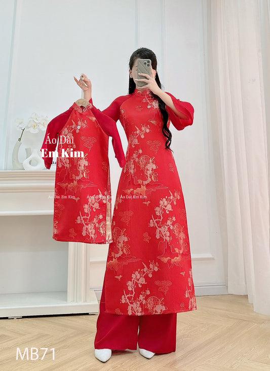 Mommy Daughter Red Flowers MB71