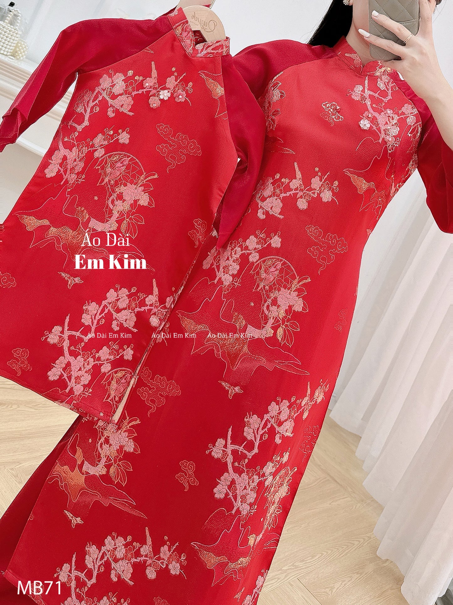 Mommy Daughter Red Flowers MB71