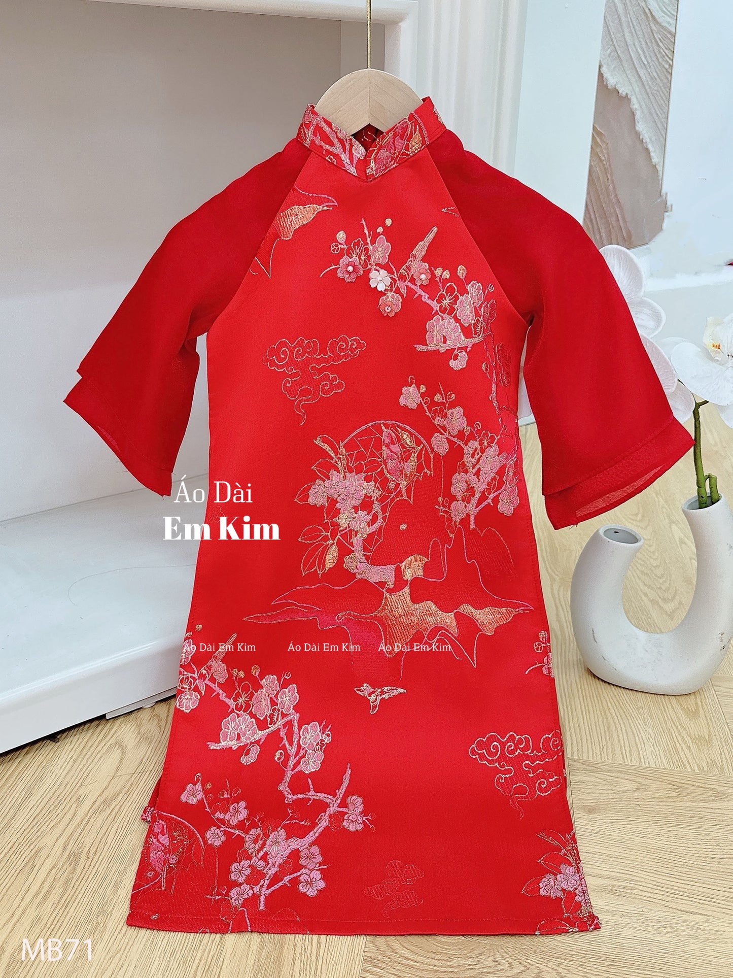 Mommy Daughter Red Flowers MB71