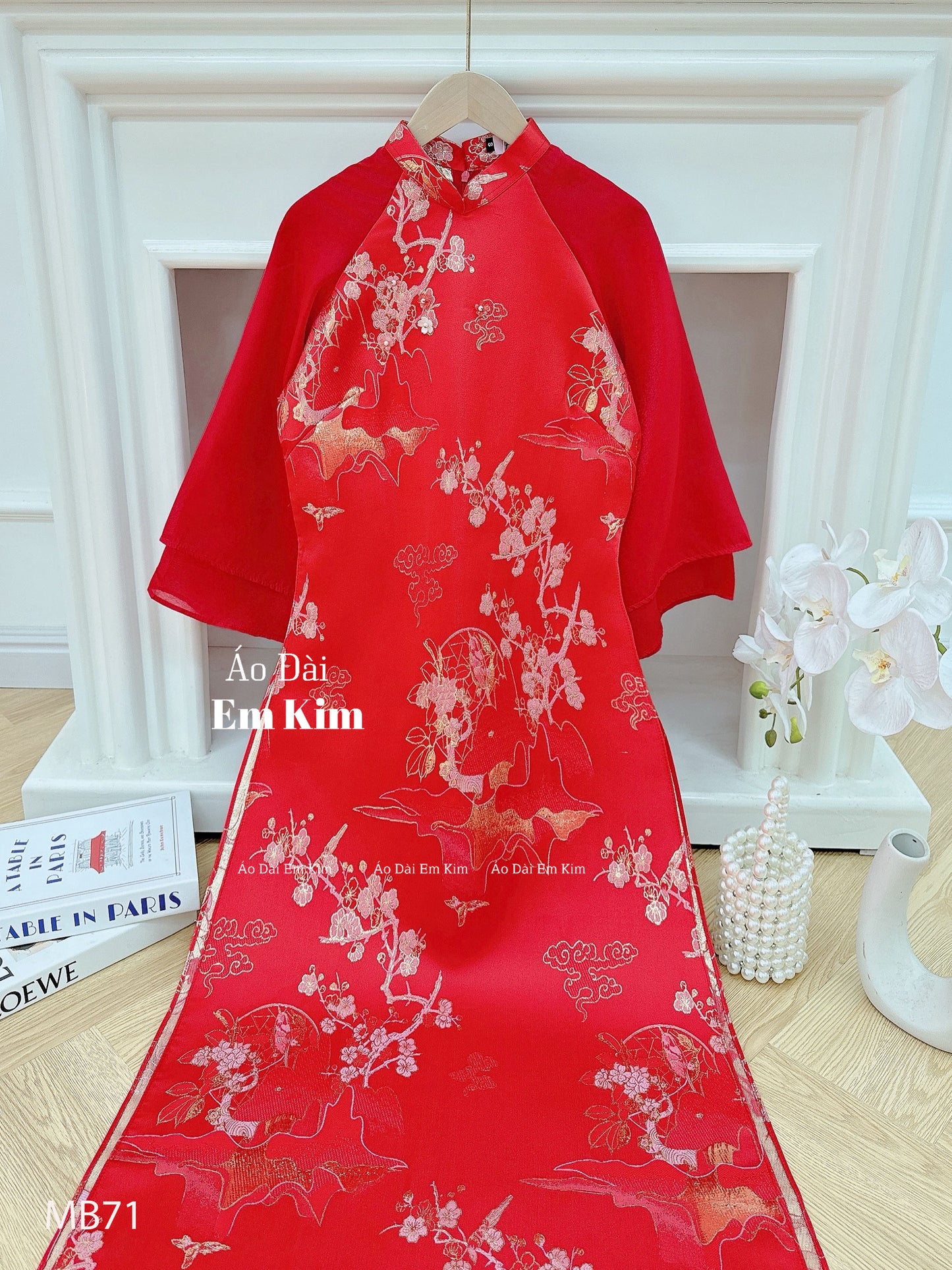 Mommy Daughter Red Flowers MB71