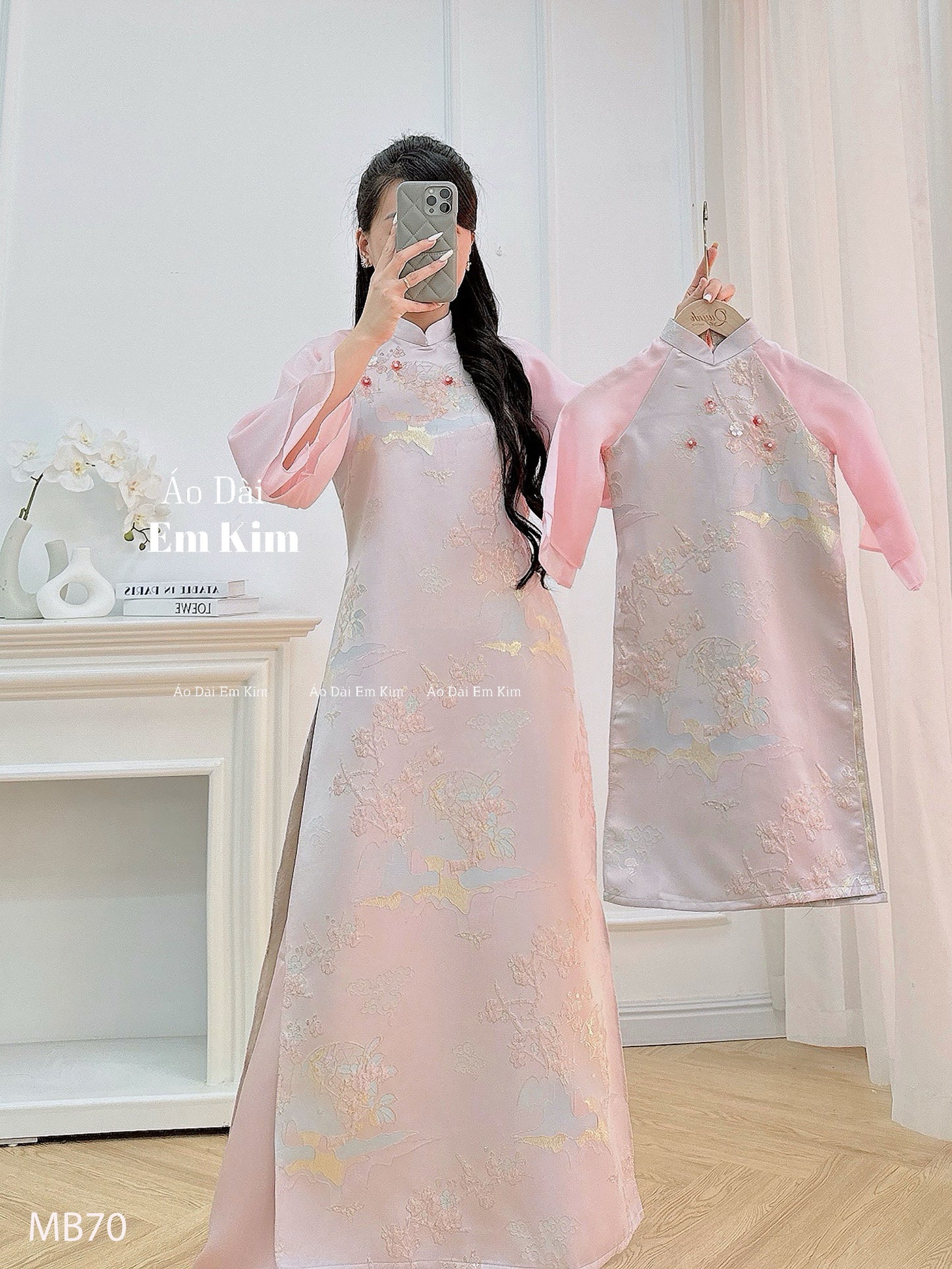 Mommy Daughter Pink  Flowers MB70