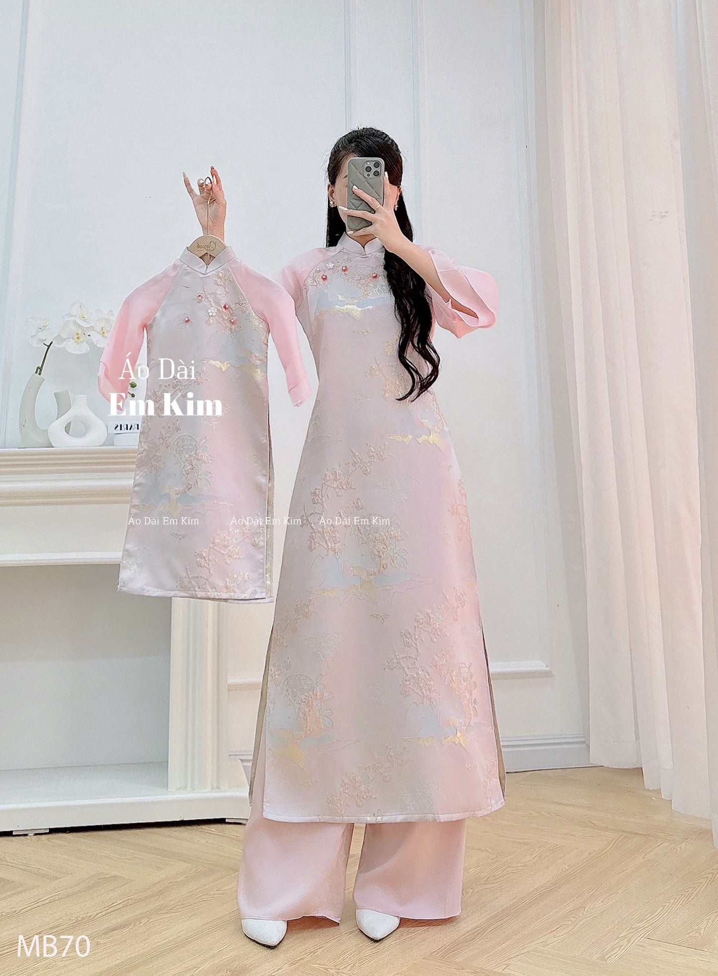 Mommy Daughter Pink  Flowers MB70