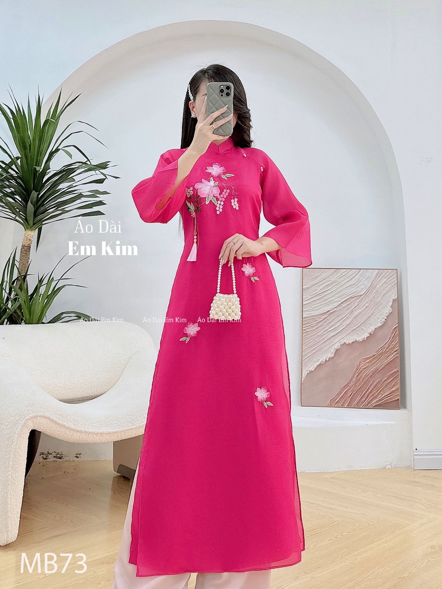Mommy Daughter hot pink Flowers MB73