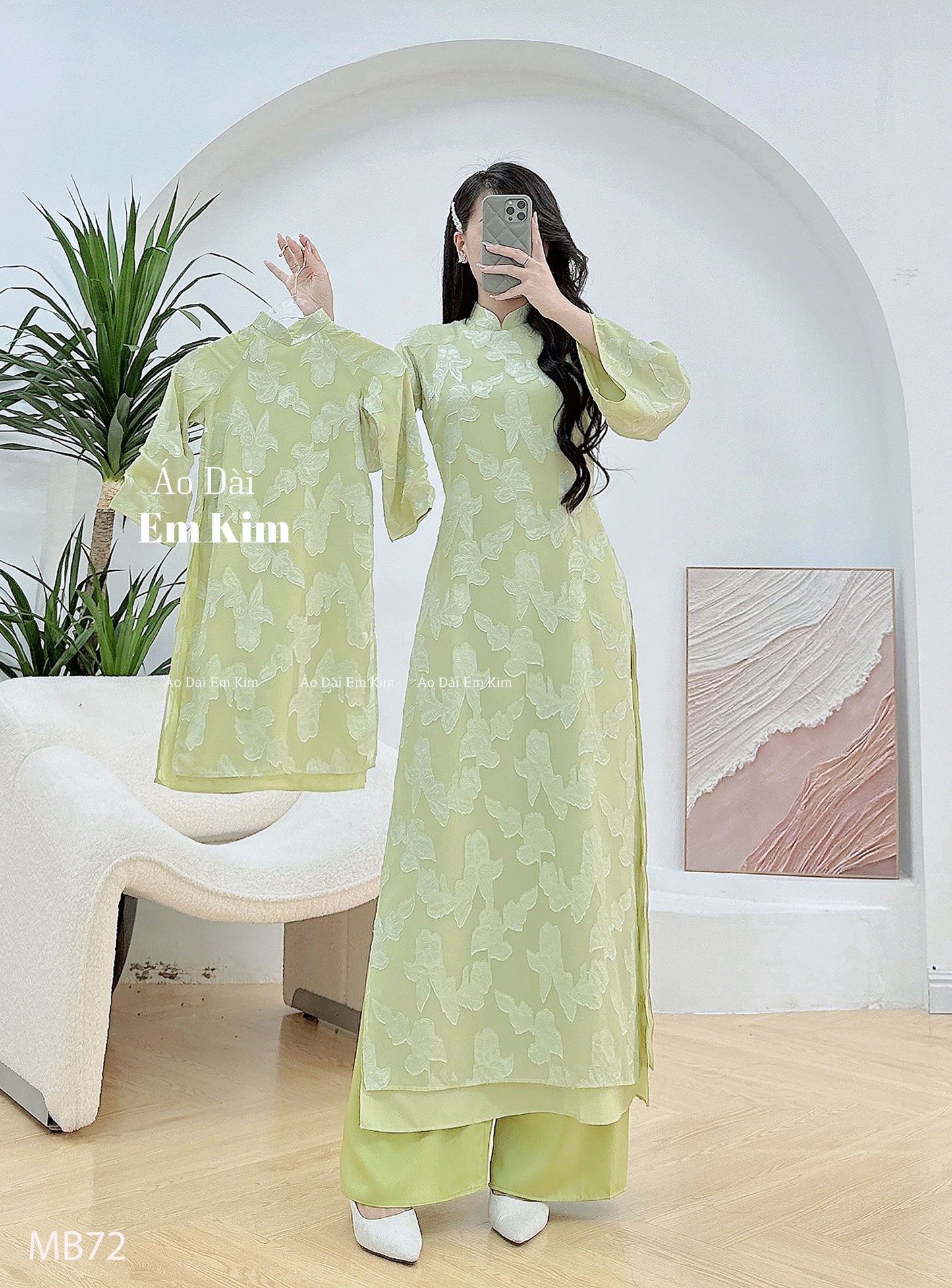 Mommy Daughter Green Tơ Flowers MB72
