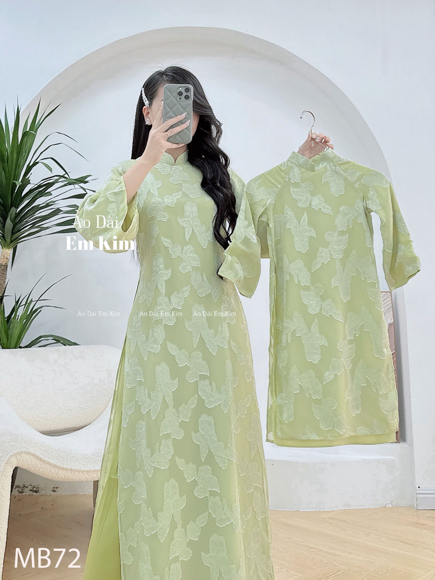 Mommy Daughter Green Tơ Flowers MB72