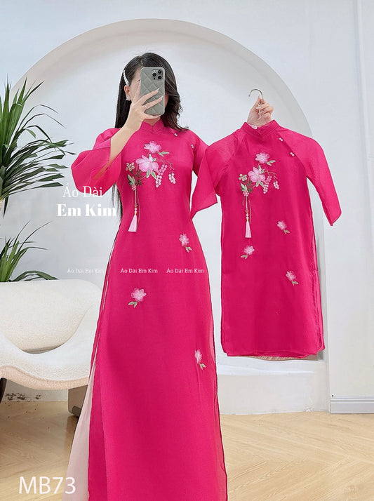 Mommy Daughter hot pink Flowers MB73