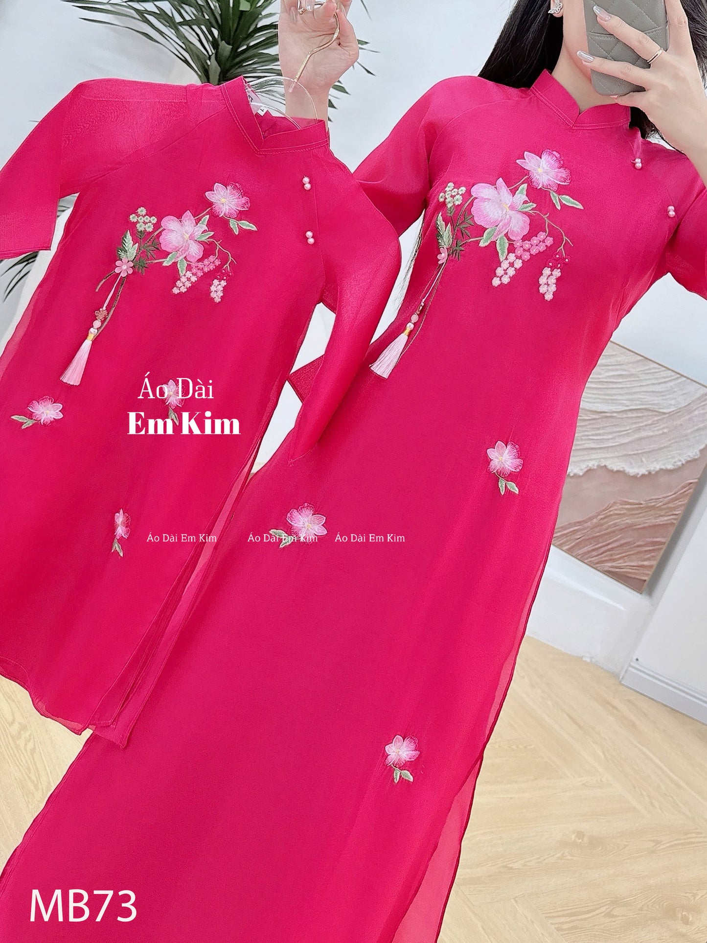 Mommy Daughter hot pink Flowers MB73