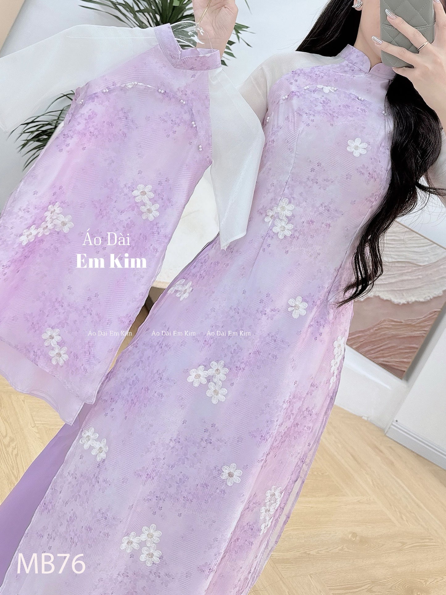 Mommy Daughter purple miniflowers  matching dress MB76