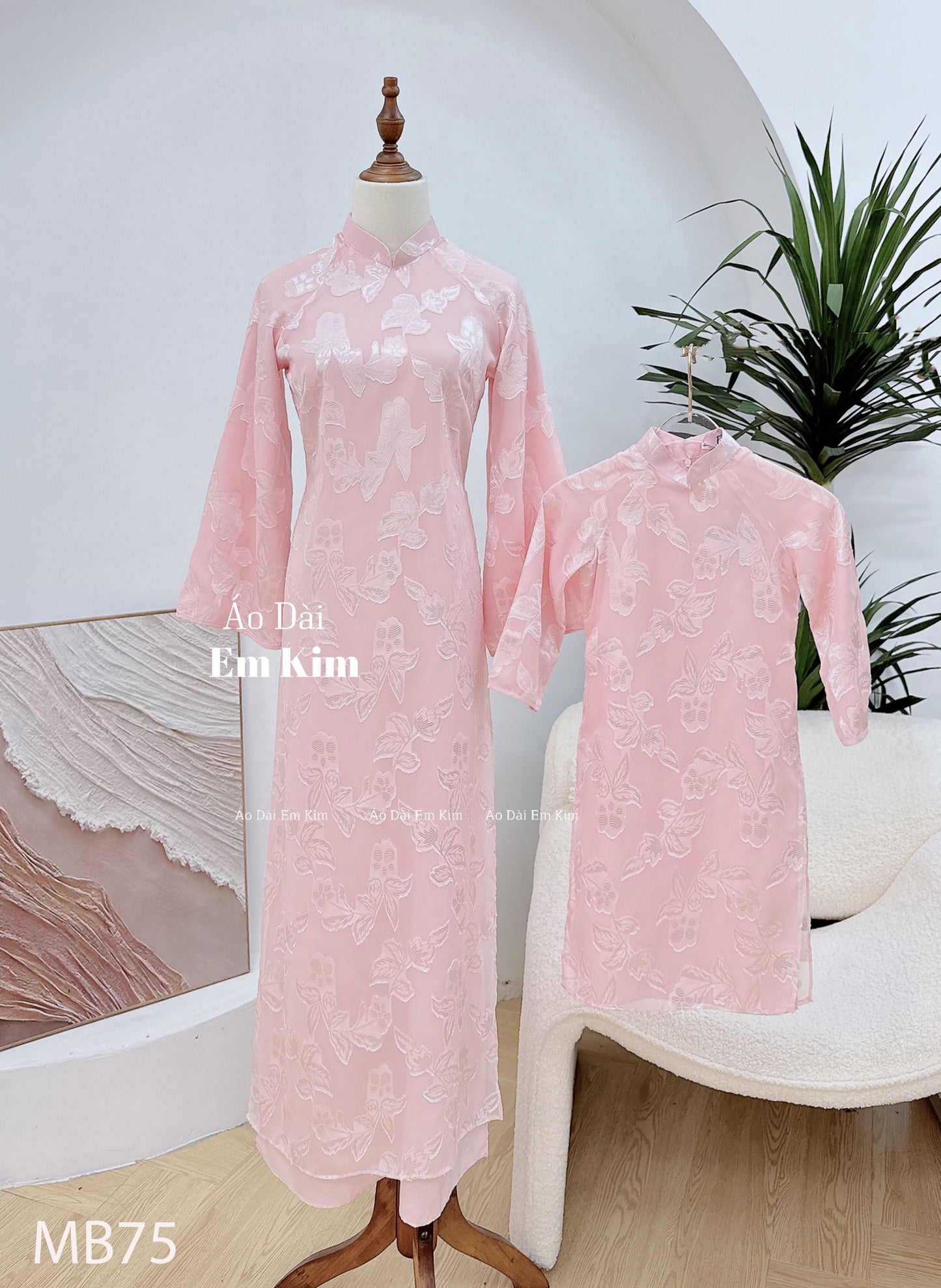 Mommy Daughter pink to matching dress MB75