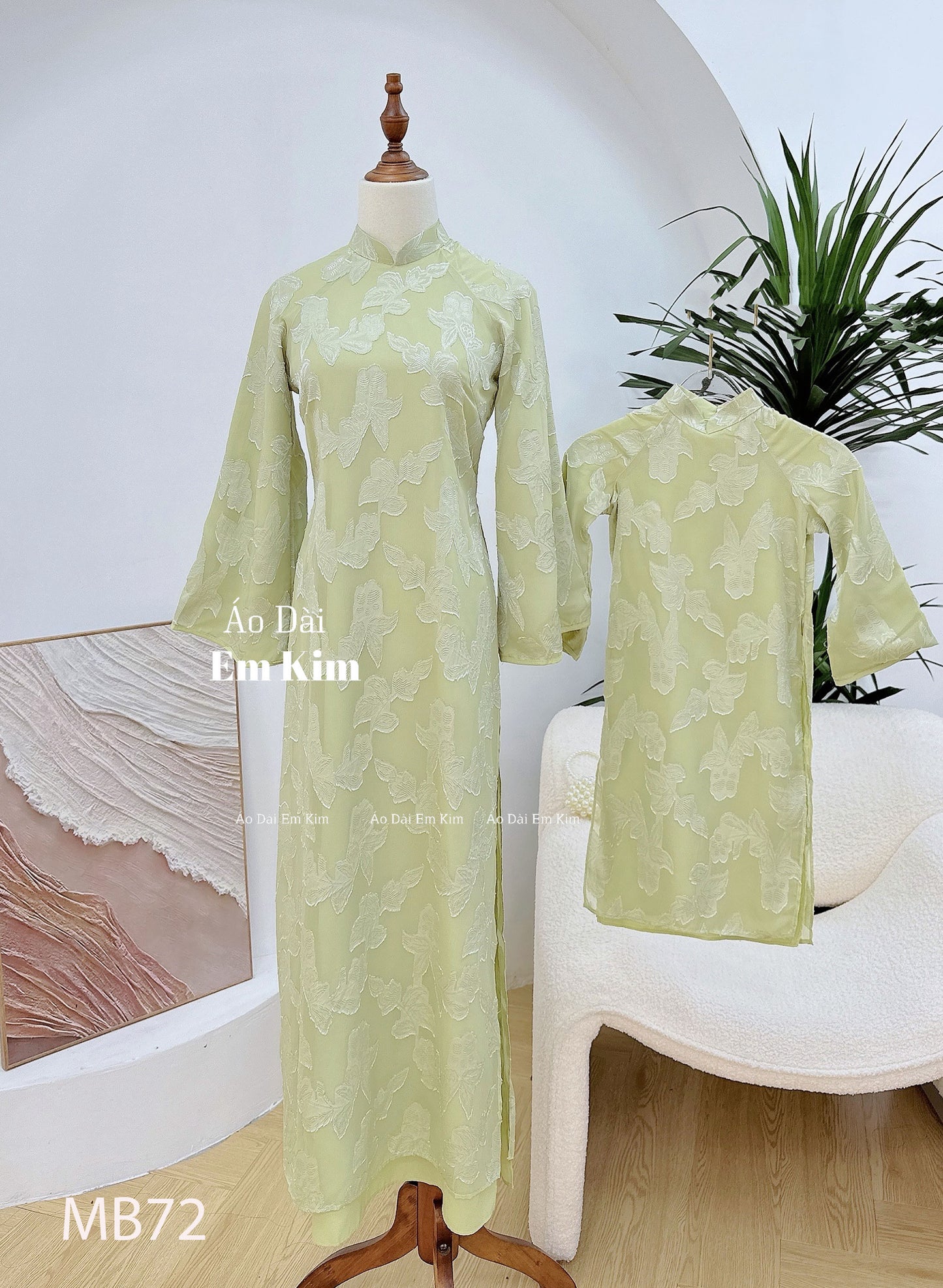 Mommy Daughter Green Tơ Flowers MB72
