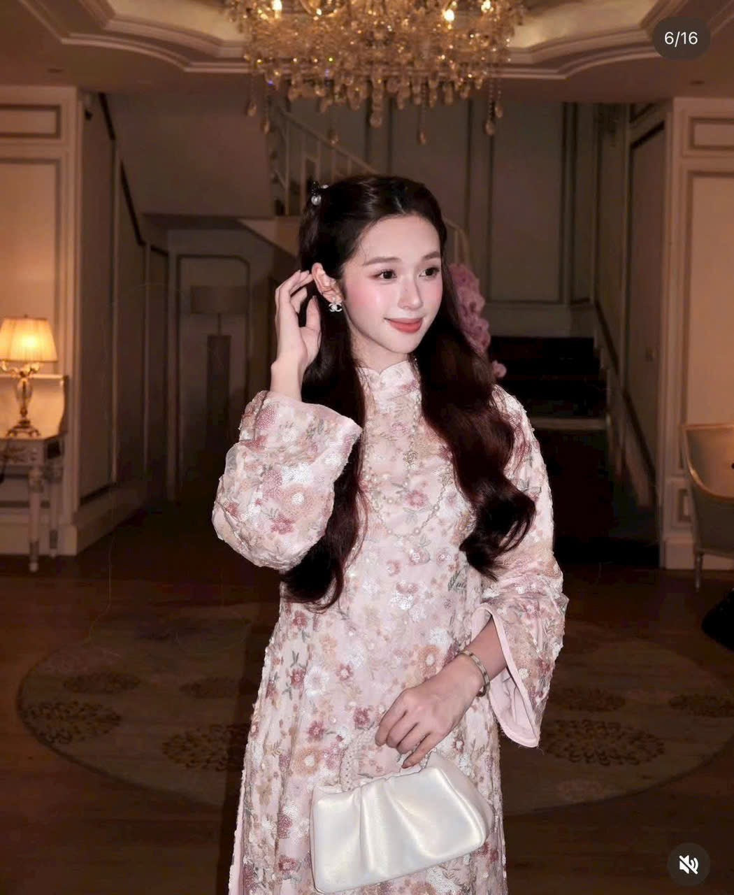 KIM SA PINK Ao Dài Cách Tân B44