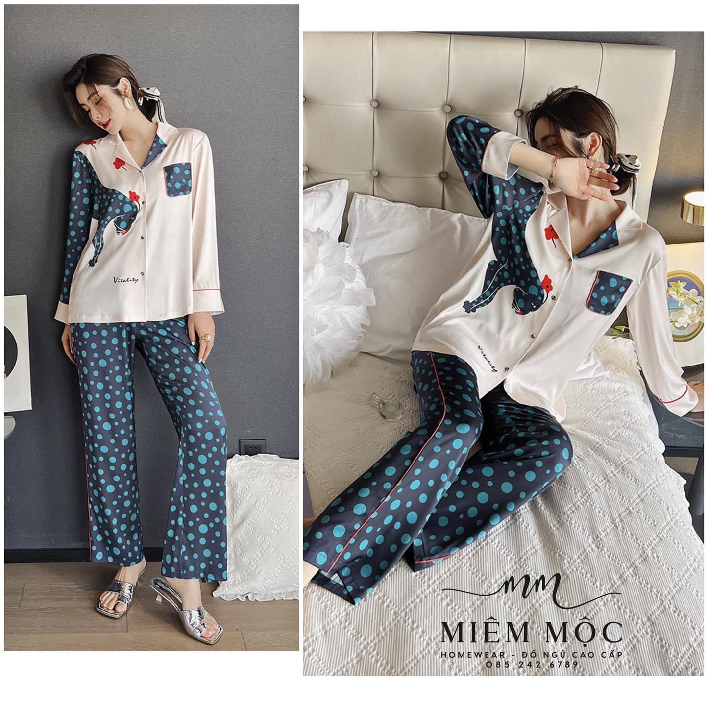 Silk Pajamas -  size S-M/  J16
