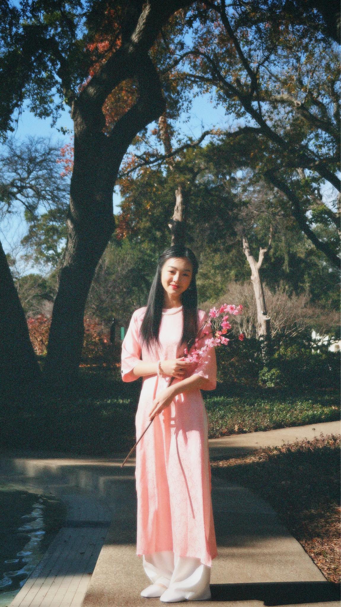 Gam Pink Mommy and Daughter EmFlower Ao Dai MB34