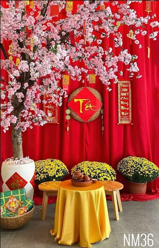 Tết Decoration Backdrop (Multiple style) 13