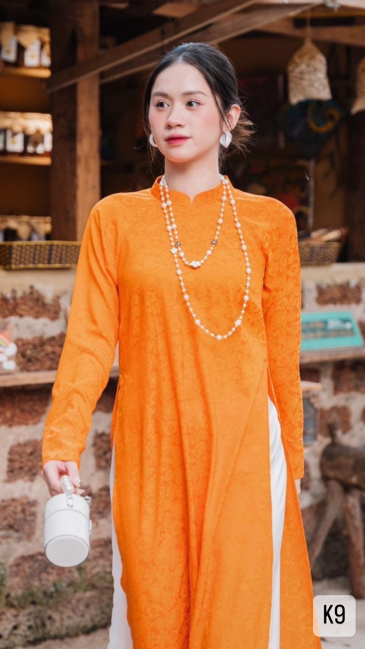 Orange Gam Ao Dai| K09 – Ao Dai Em Kim