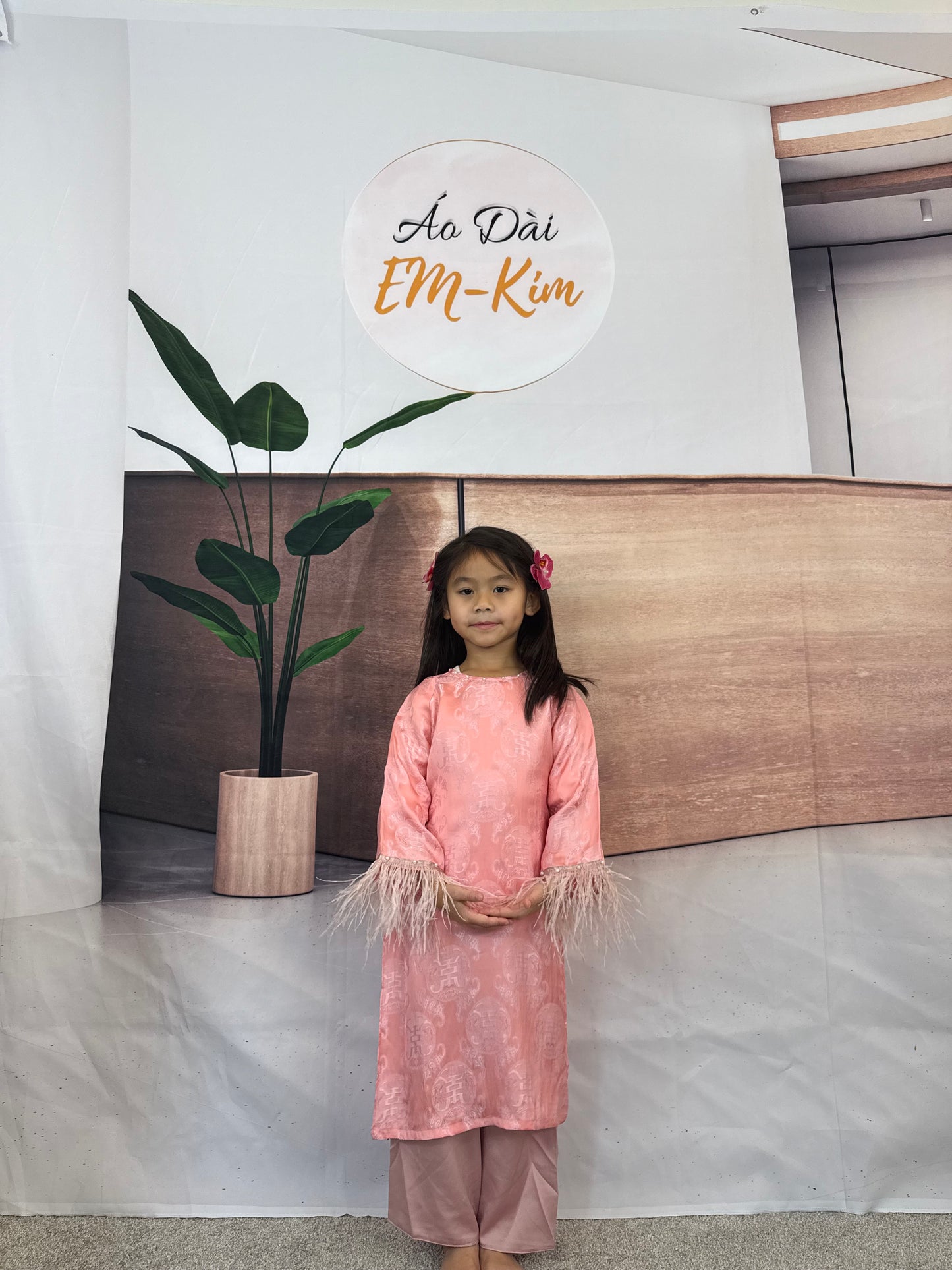 Gấm Áo Dài Pink for Girls | U7
