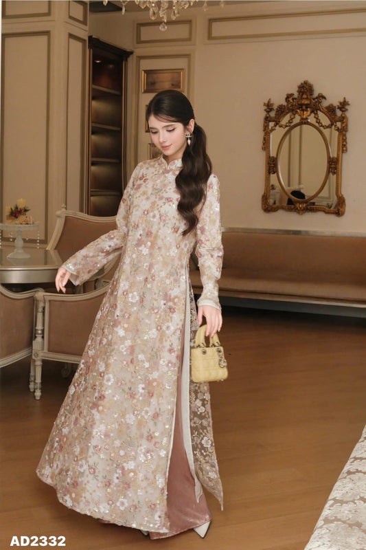 KIM SA PINK Ao Dài Cách Tân B44