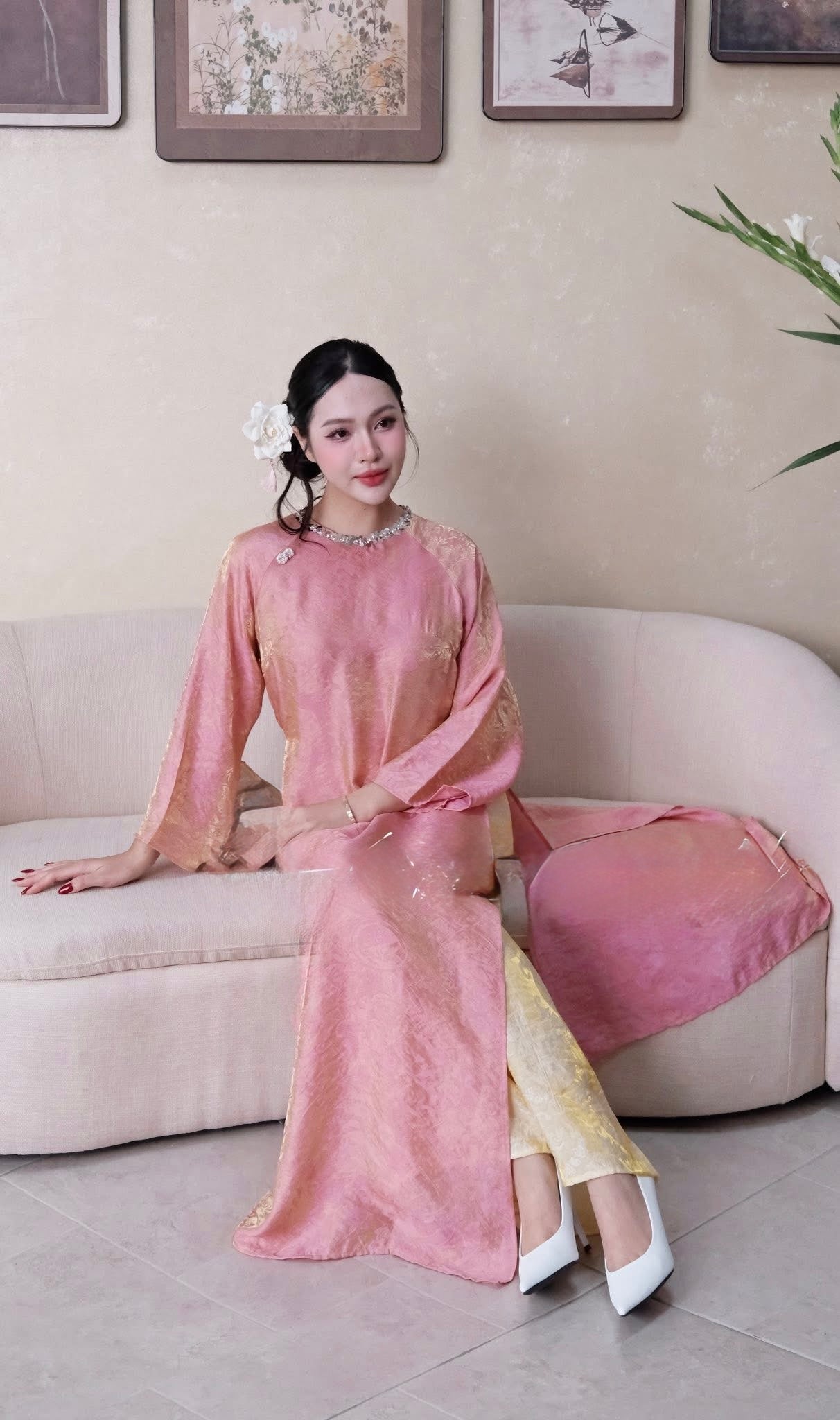 Gấm Tencel Pink with gam pants C3 ( S-2XL) (Copy)