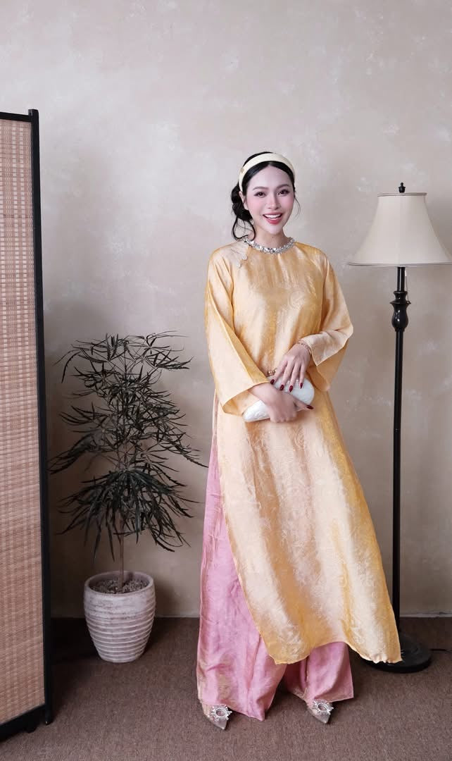 Gấm Tencel Yellow with gam pants C2 ( S-2XL)