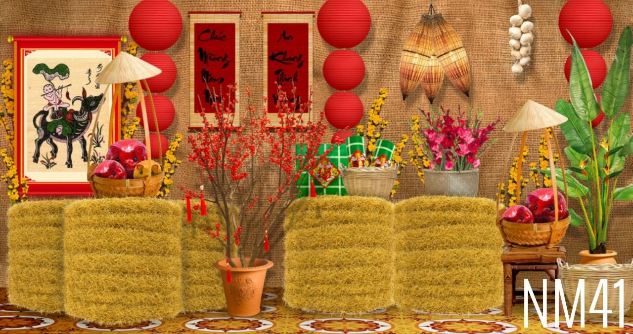 Tết Decoration Backdrop (Multiple style) 13