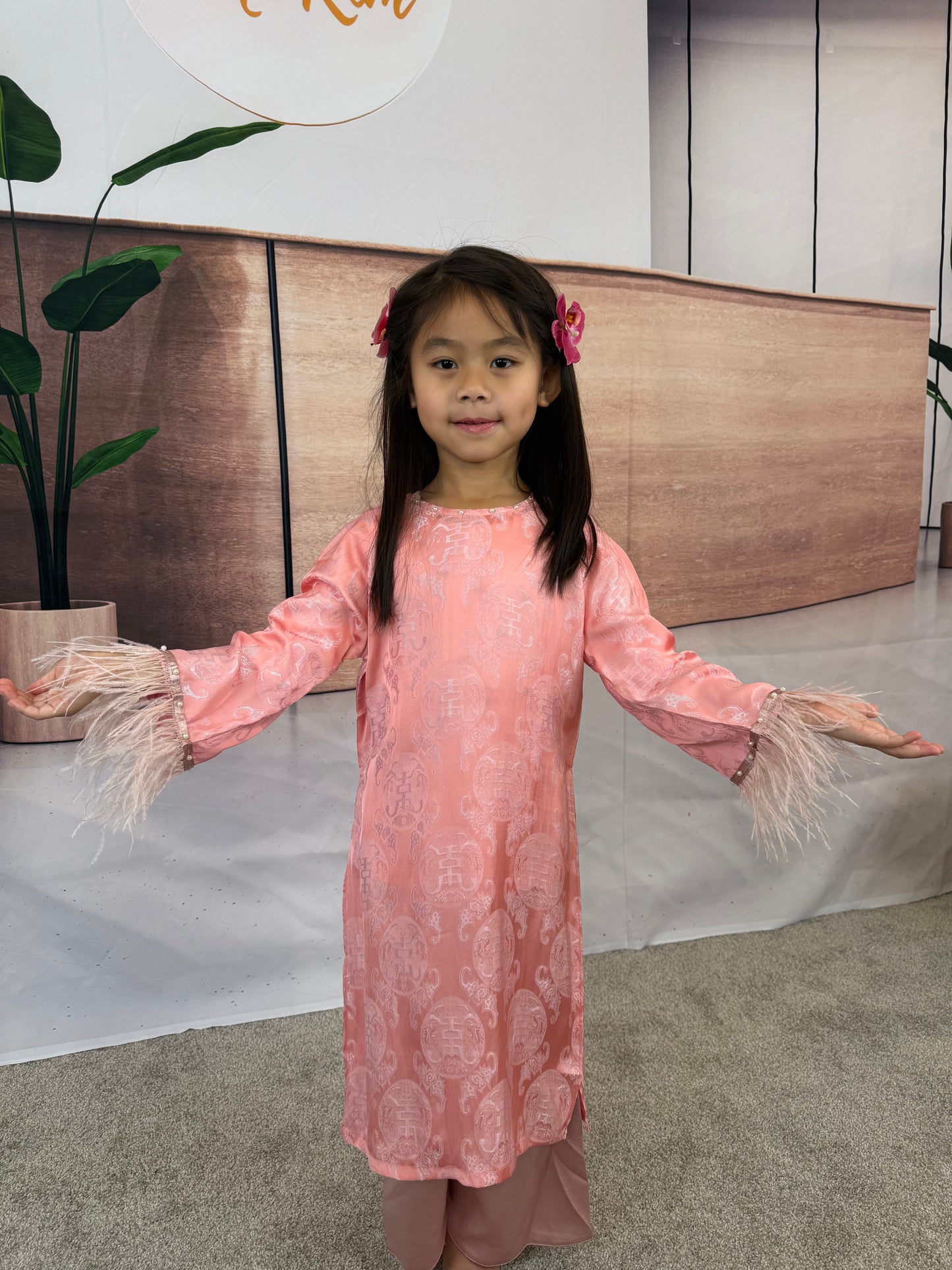 Gấm Áo Dài Pink for Girls | U7