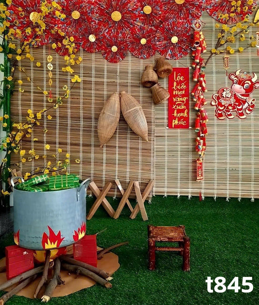 ( Pre-order -12 days) Tết Decoration Backdrop t845