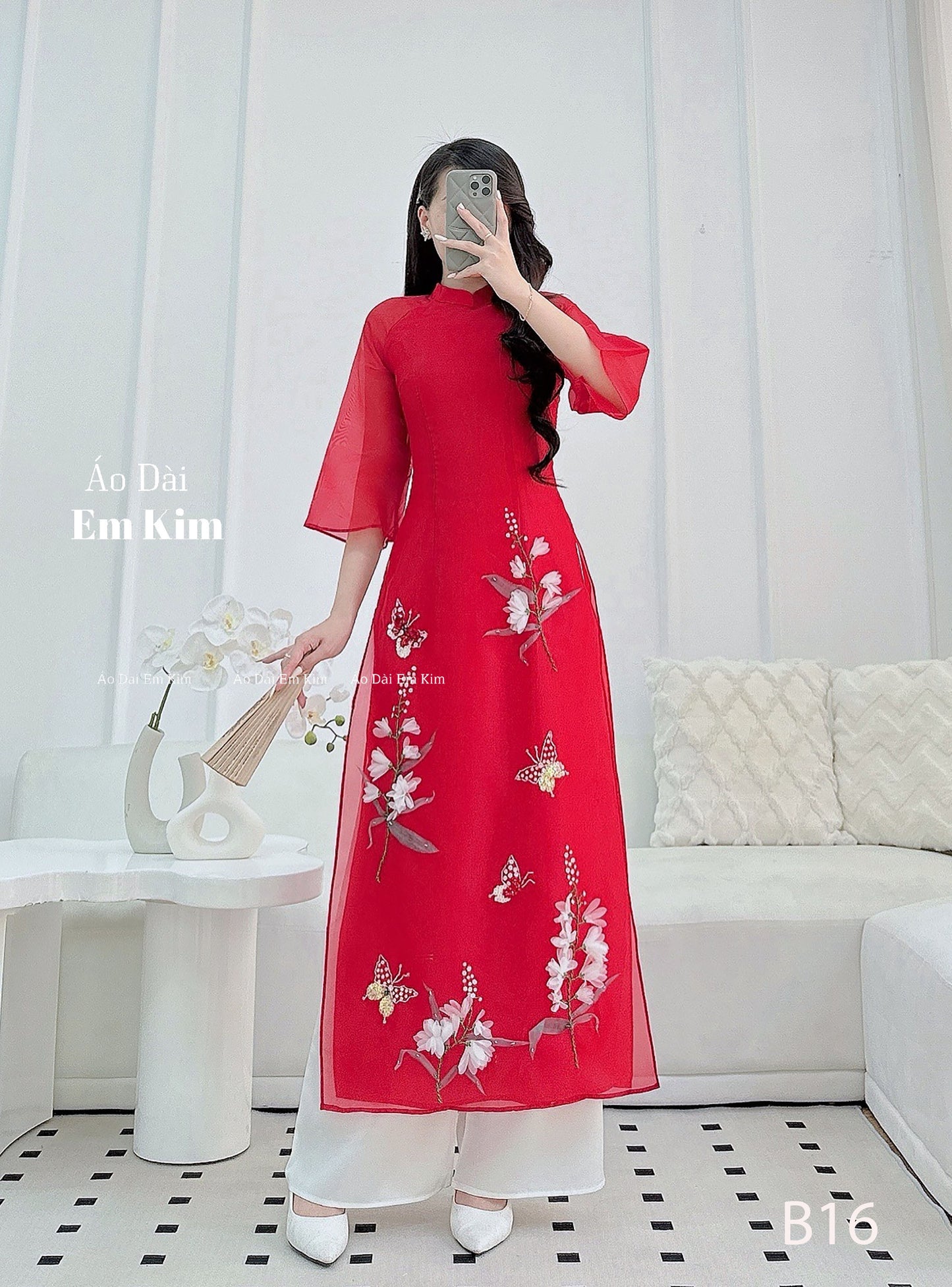 3D flower tapta hoa theu Ao Dai |B16