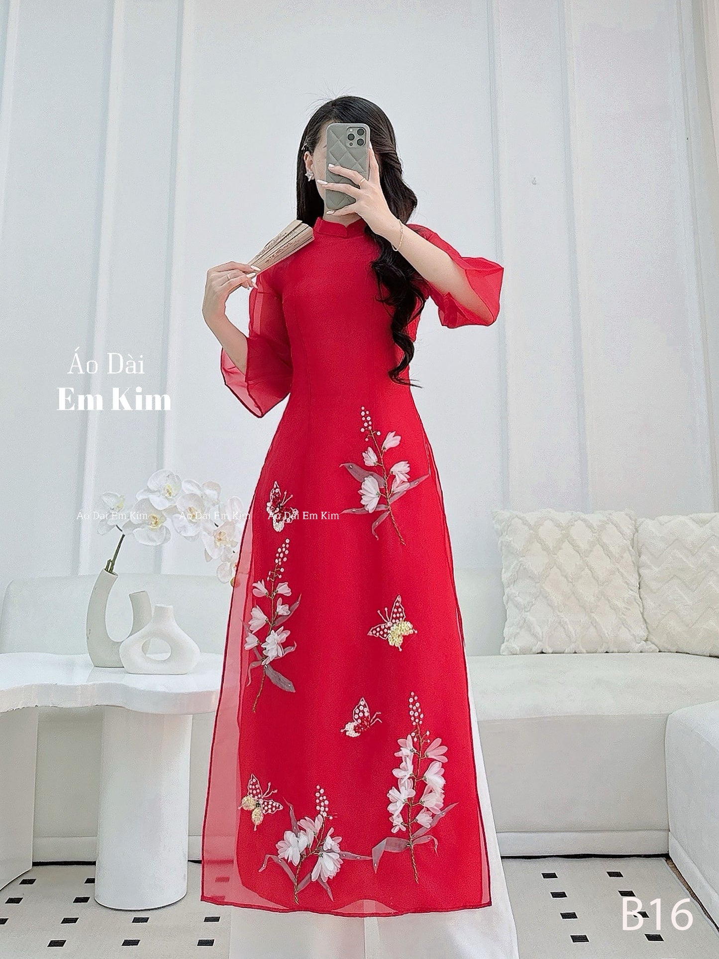 3D flower tapta hoa theu Ao Dai |B16