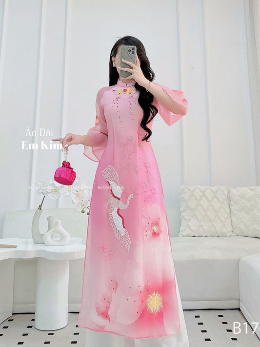Pink tapta design Modern Ao Dai |B17