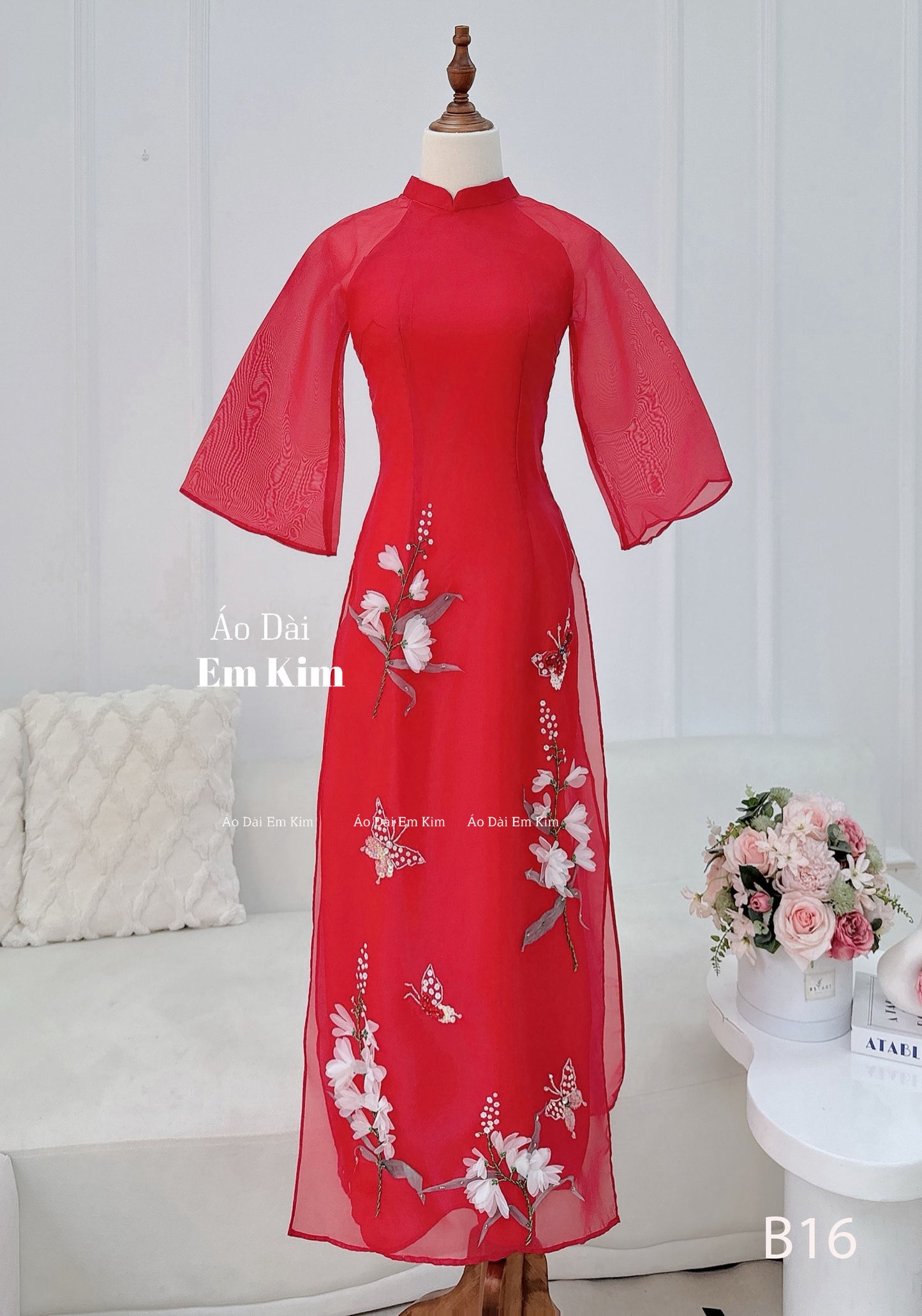 3D flower tapta hoa theu Ao Dai |B16