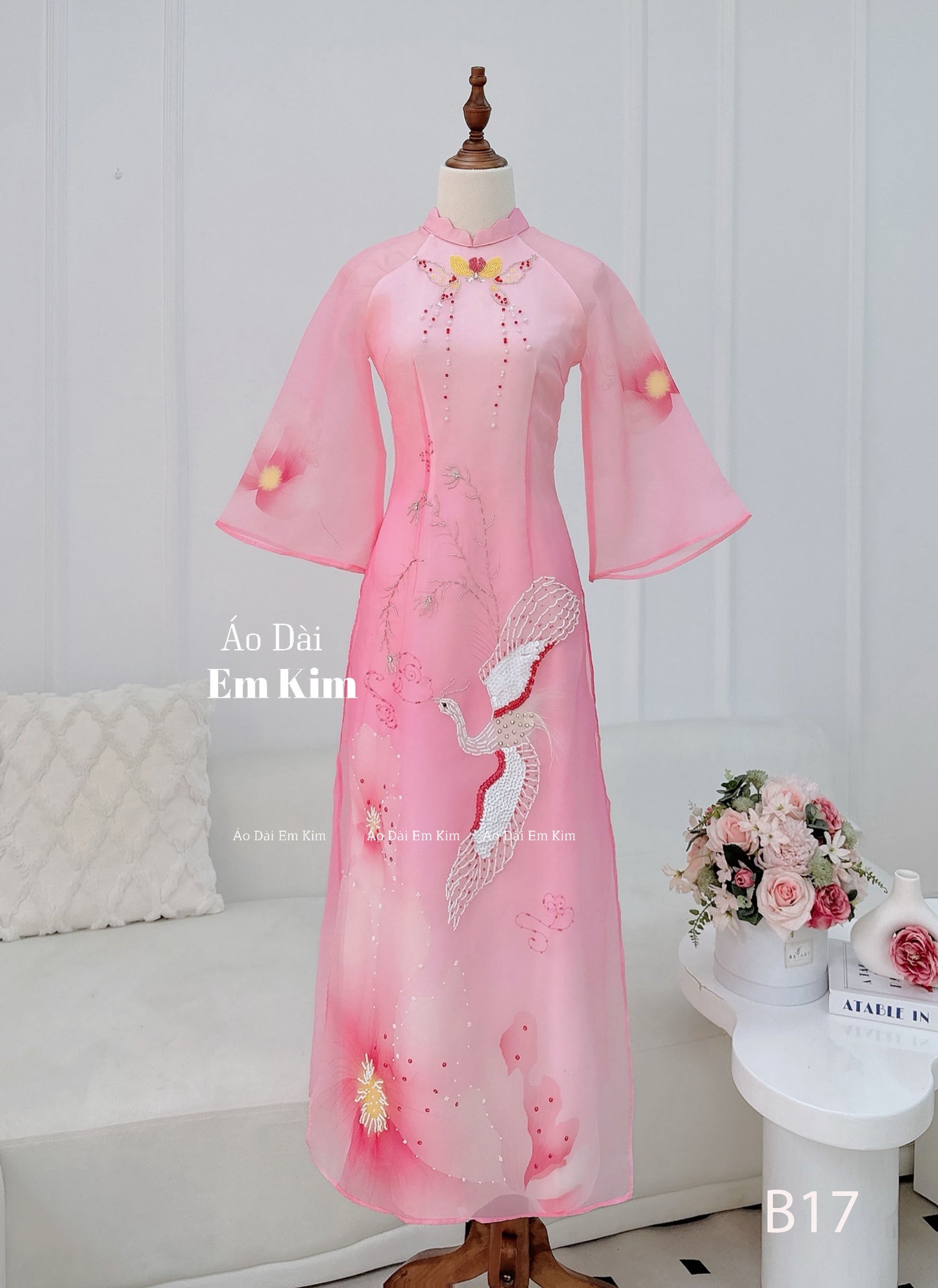 Pink tapta design Modern Ao Dai |B17