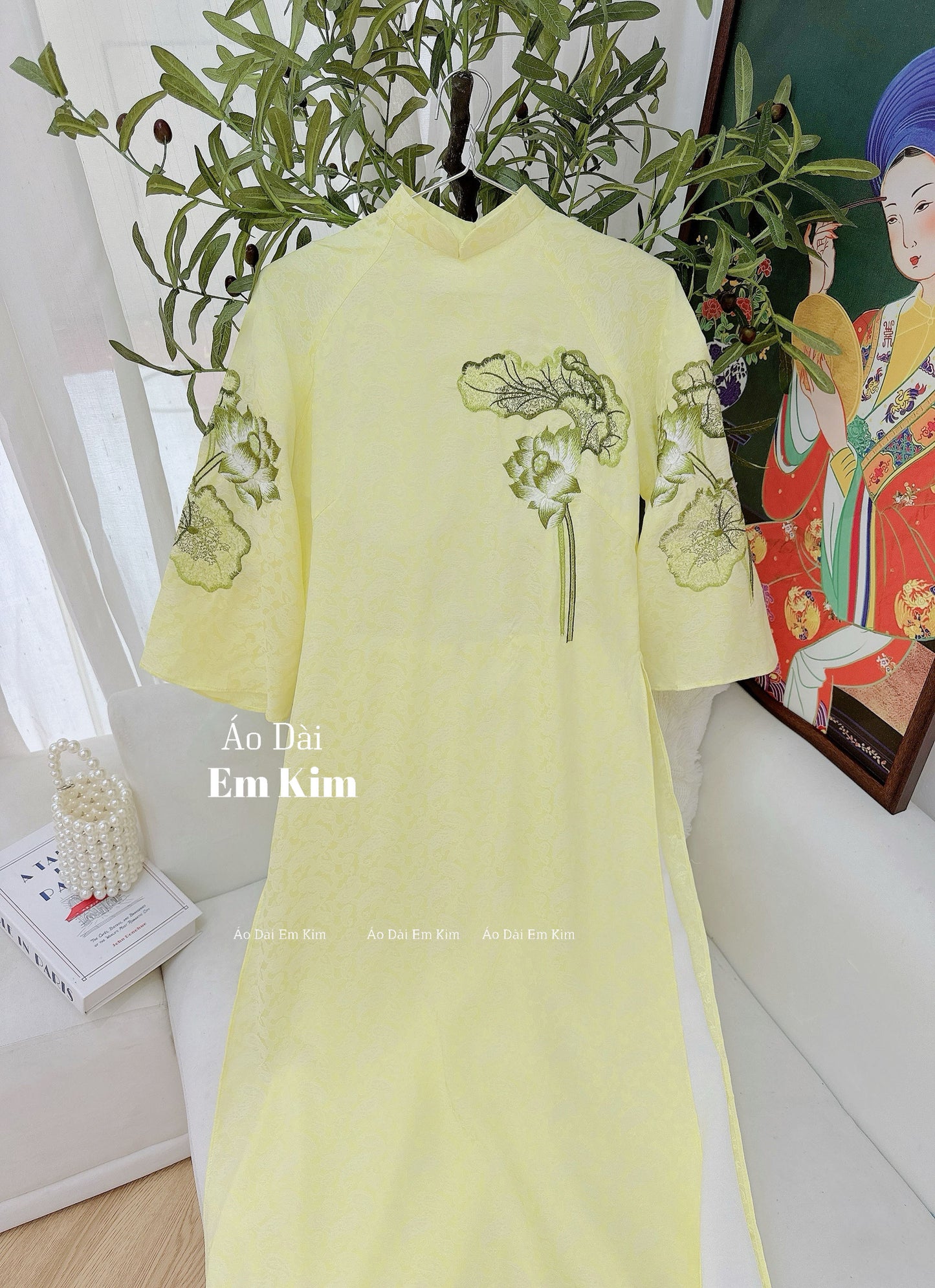 Yellow theu Design Ao Dai  B35