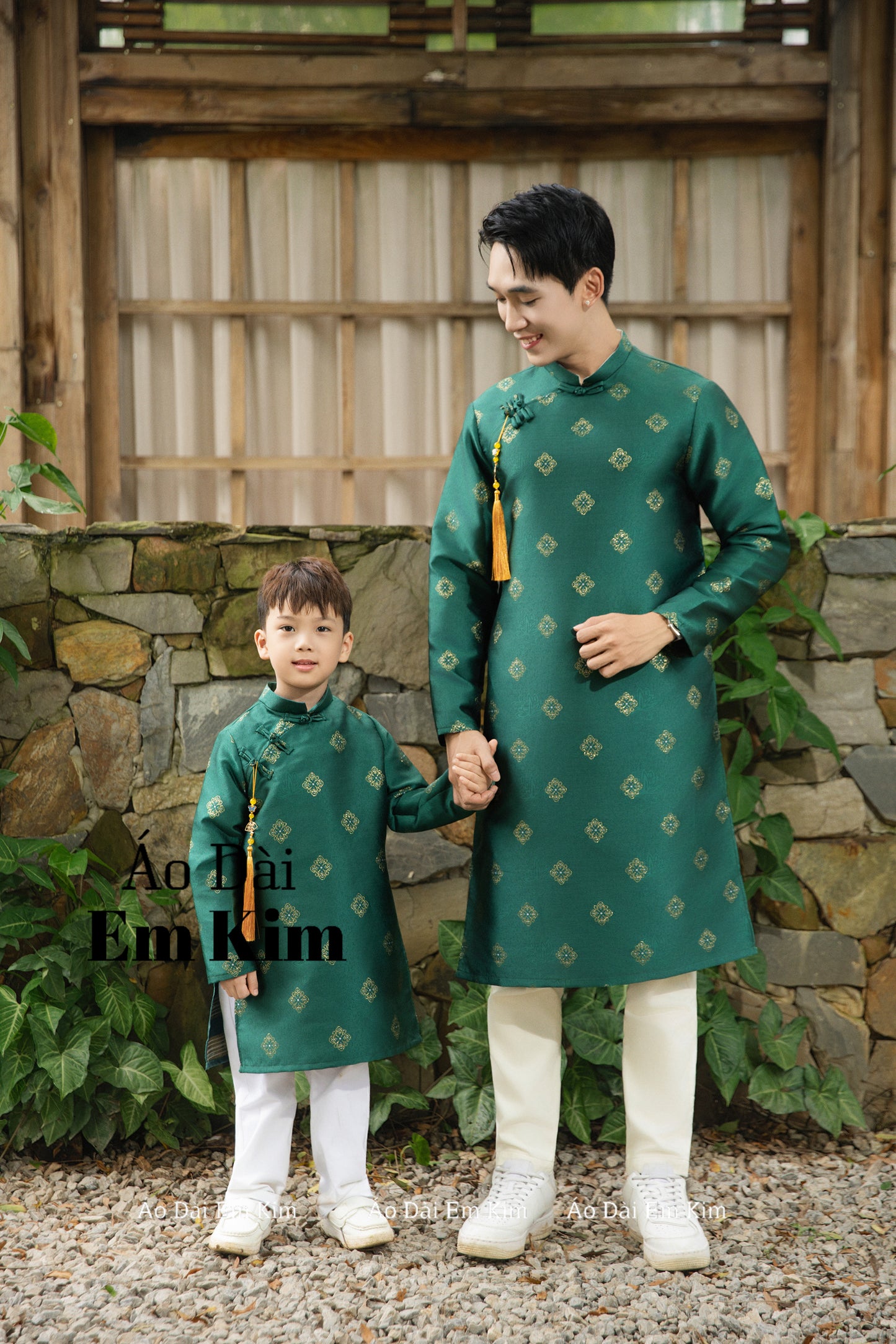 Green  Dad and Boy Matching Ao Dai, ADN80