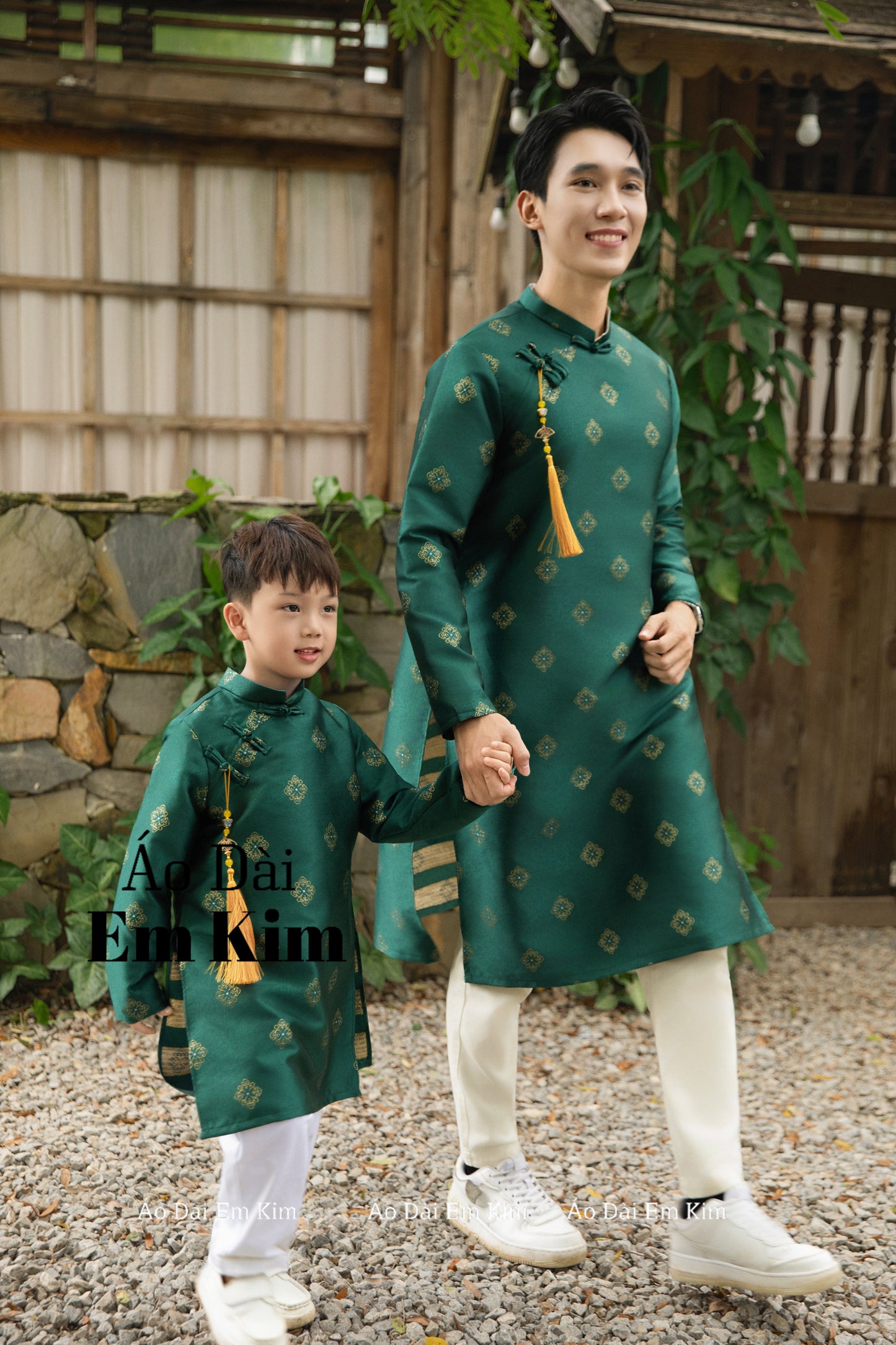 Green  Dad and Boy Matching Ao Dai, ADN80