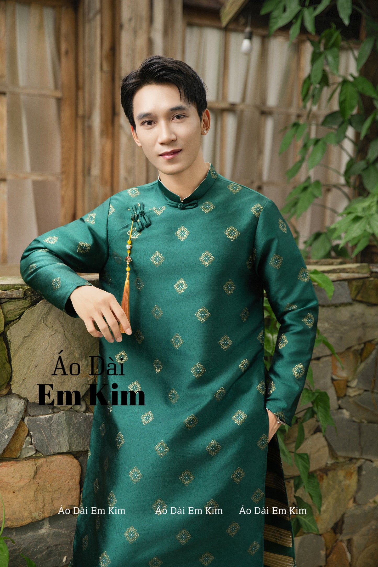 Green  Dad and Boy Matching Ao Dai, ADN80