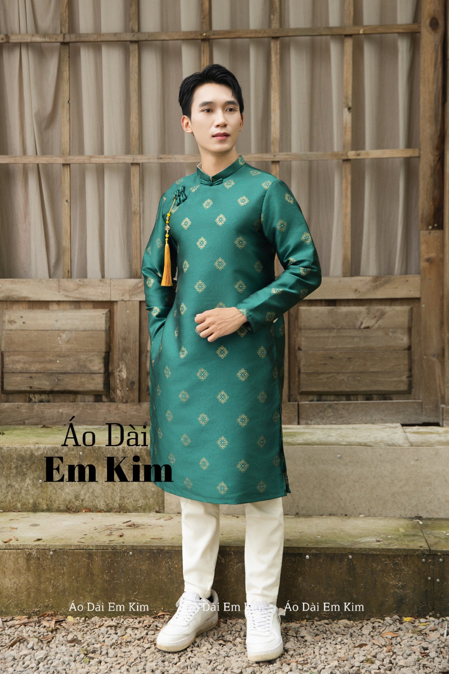 Green  Dad and Boy Matching Ao Dai, ADN80