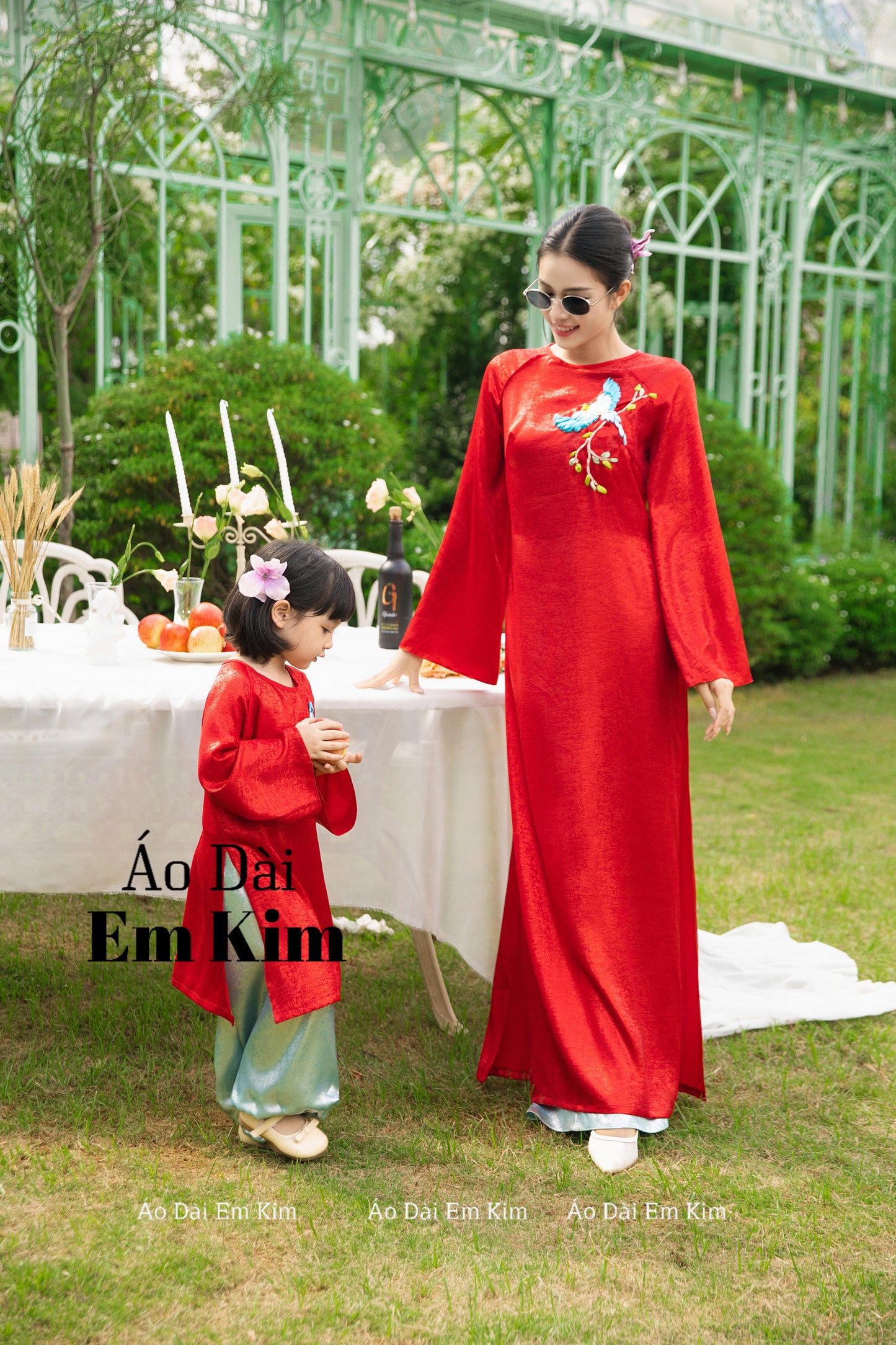 Mommy Daughter Red ruy bang matching dress MB79