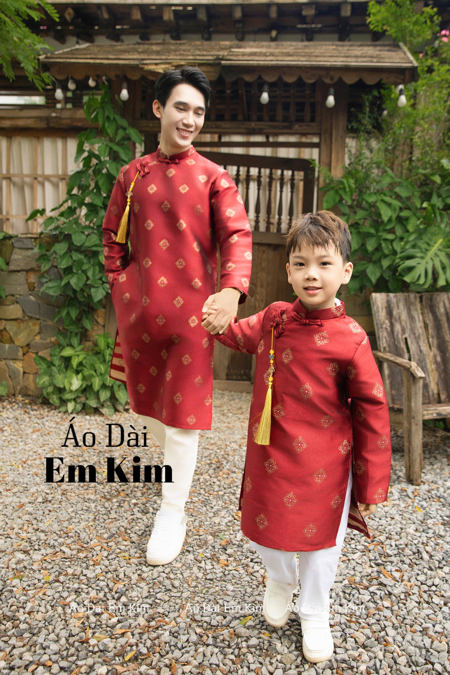 RED tapta dad and boy Matching Ao Dai, ADN79