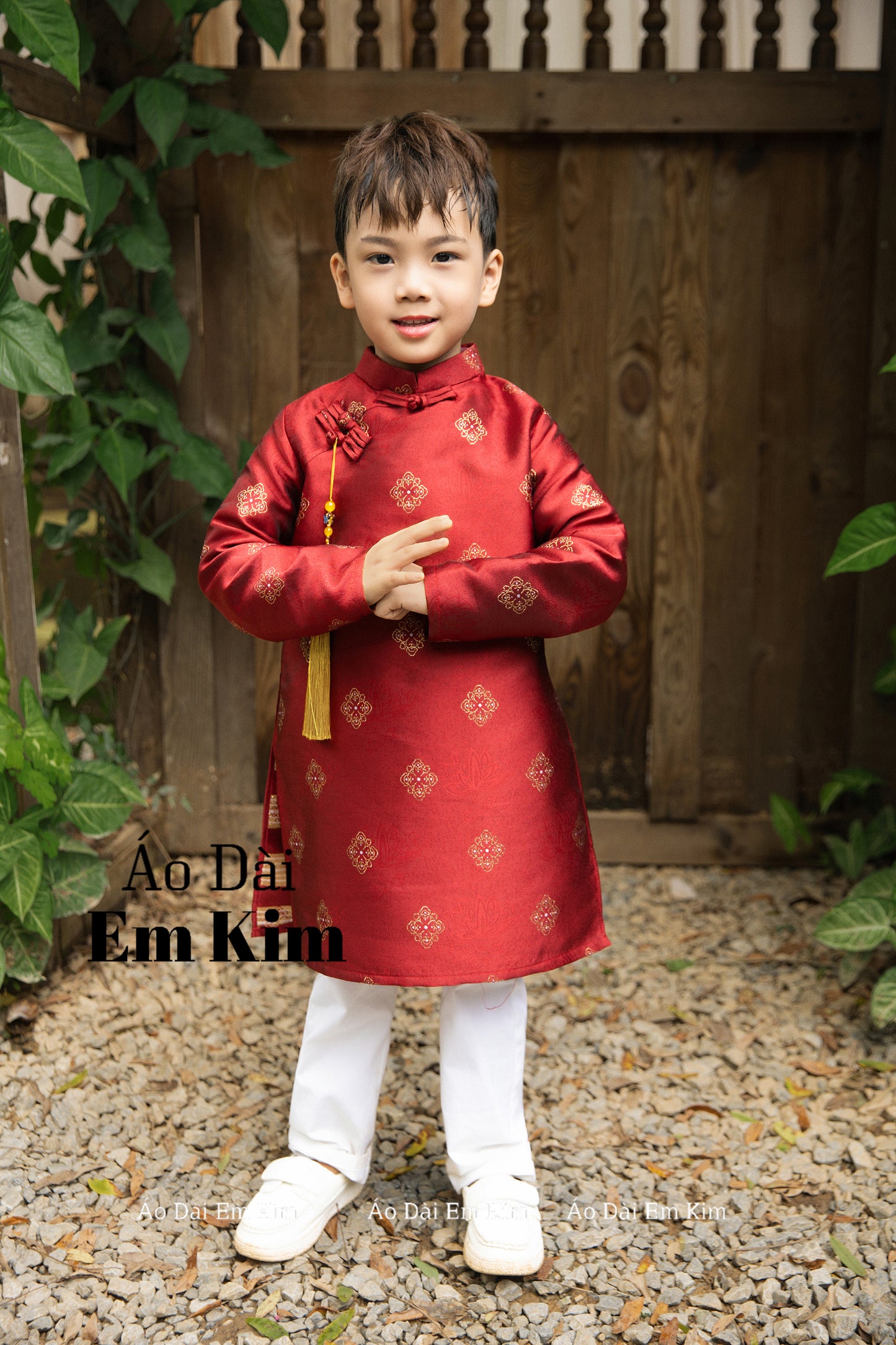 RED tapta dad and boy Matching Ao Dai, ADN79