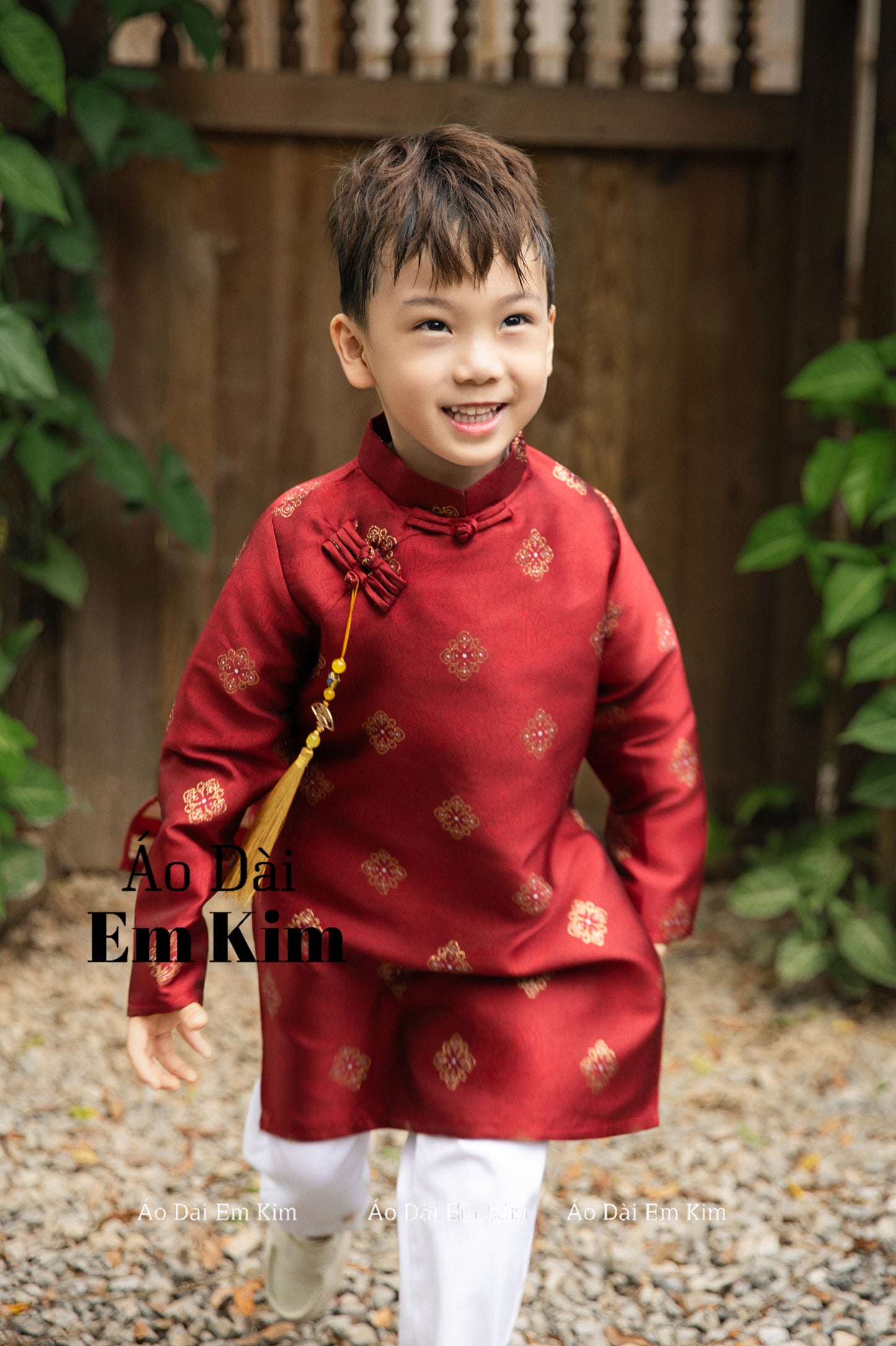 RED tapta dad and boy Matching Ao Dai, ADN79