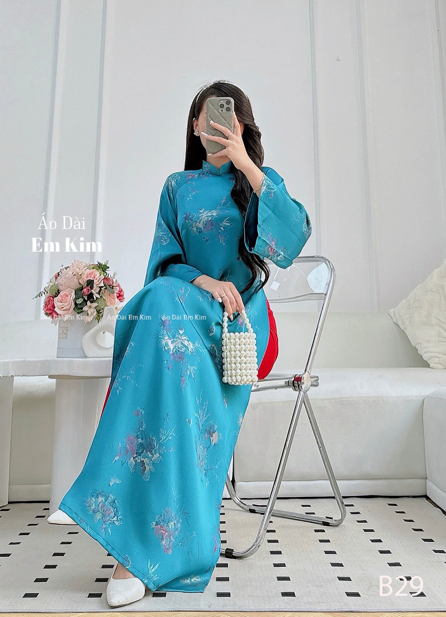 Trendy Gam Blue Ao Dai | B29