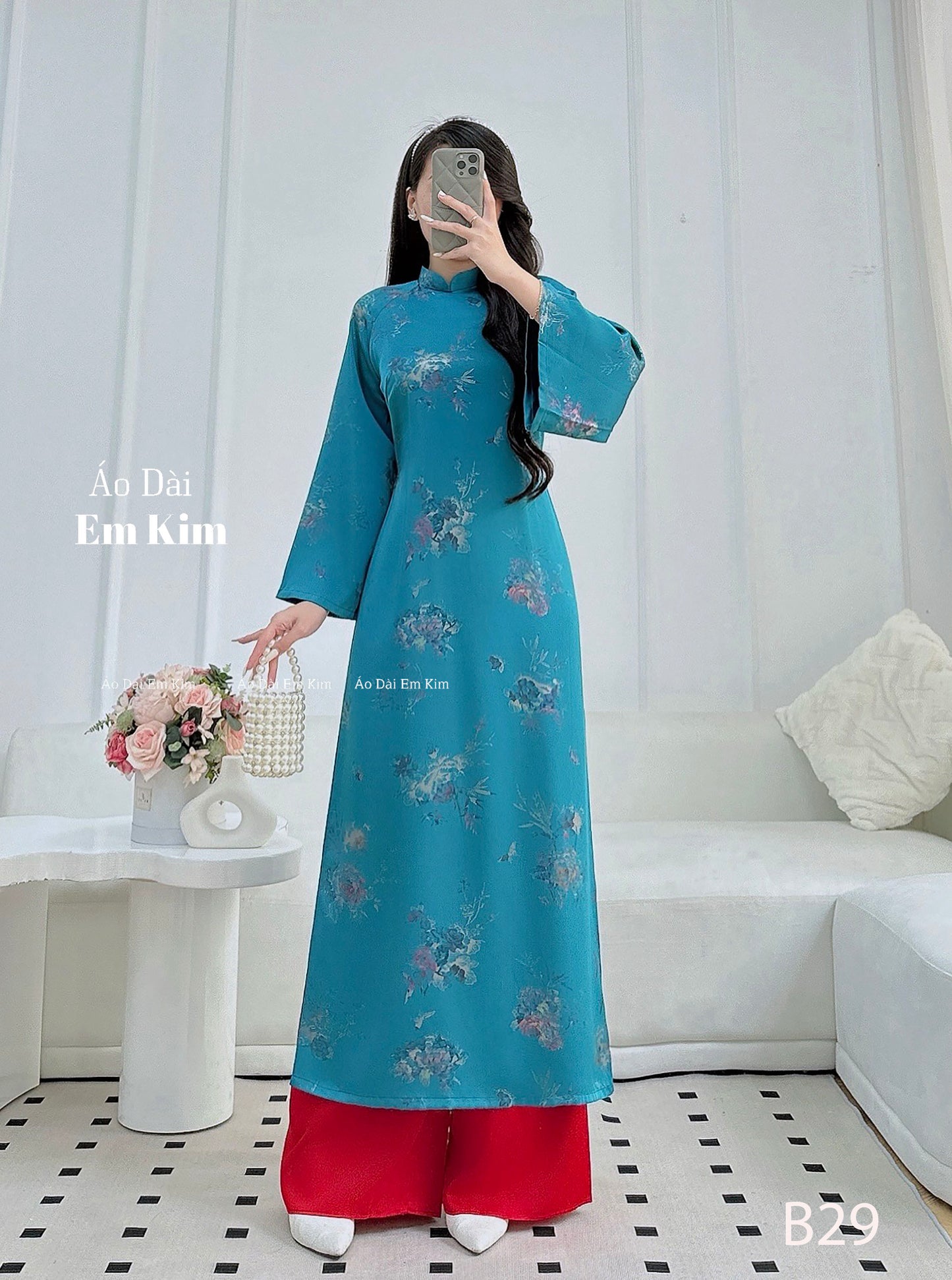 Trendy Gam Blue Ao Dai | B29