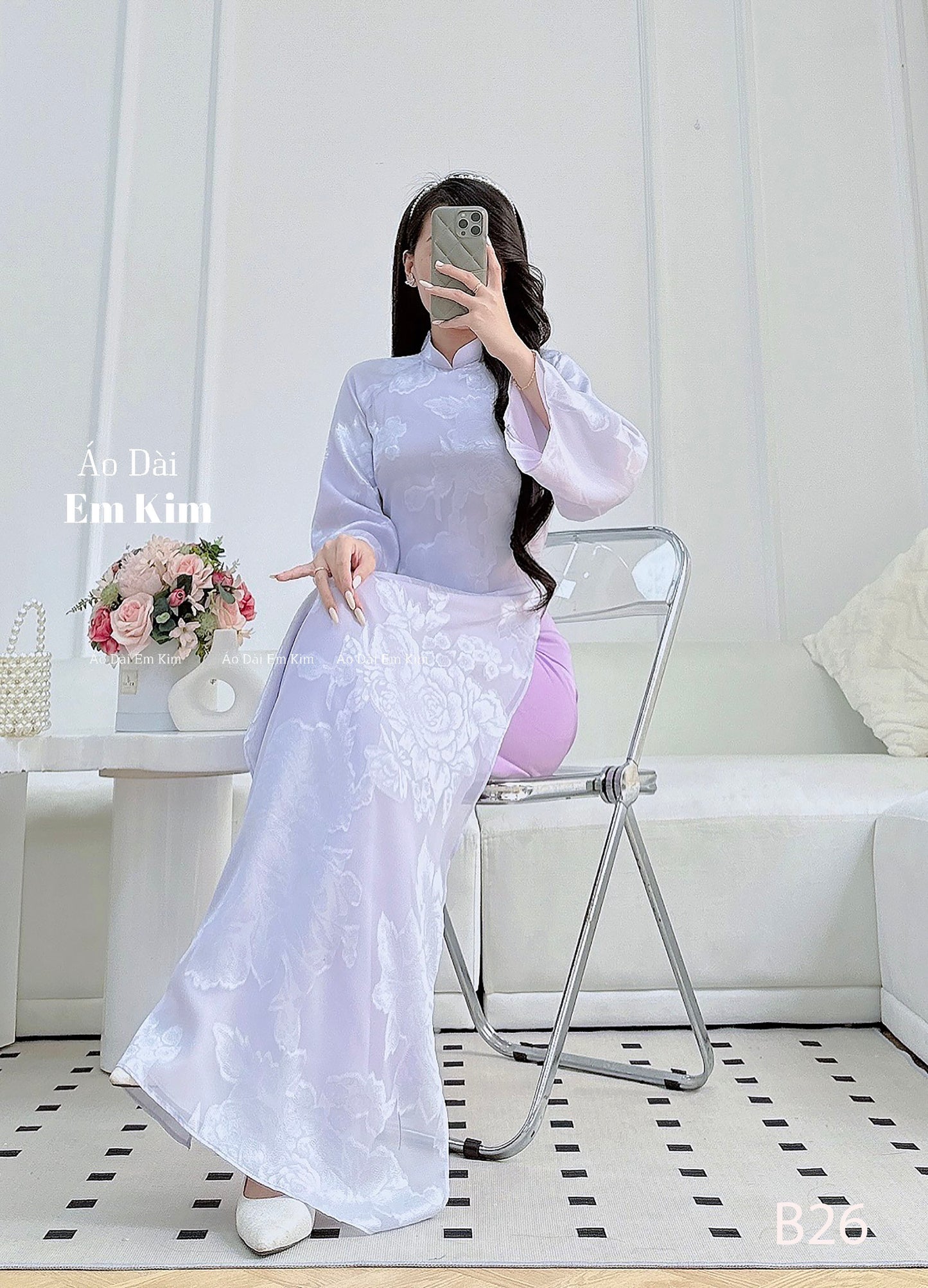 Trendy Gam purple Ao Dai |B26