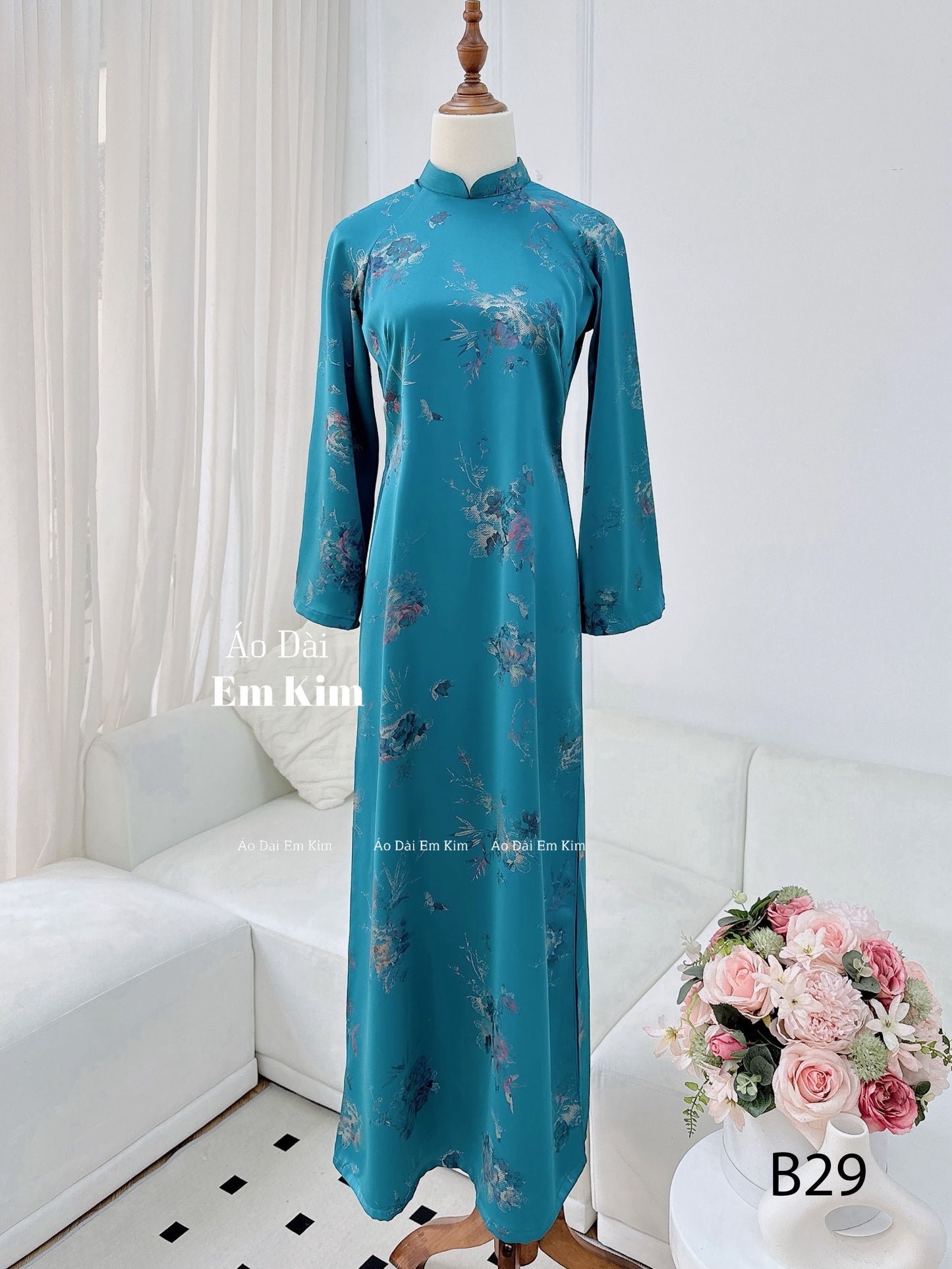 Trendy Gam Blue Ao Dai | B29
