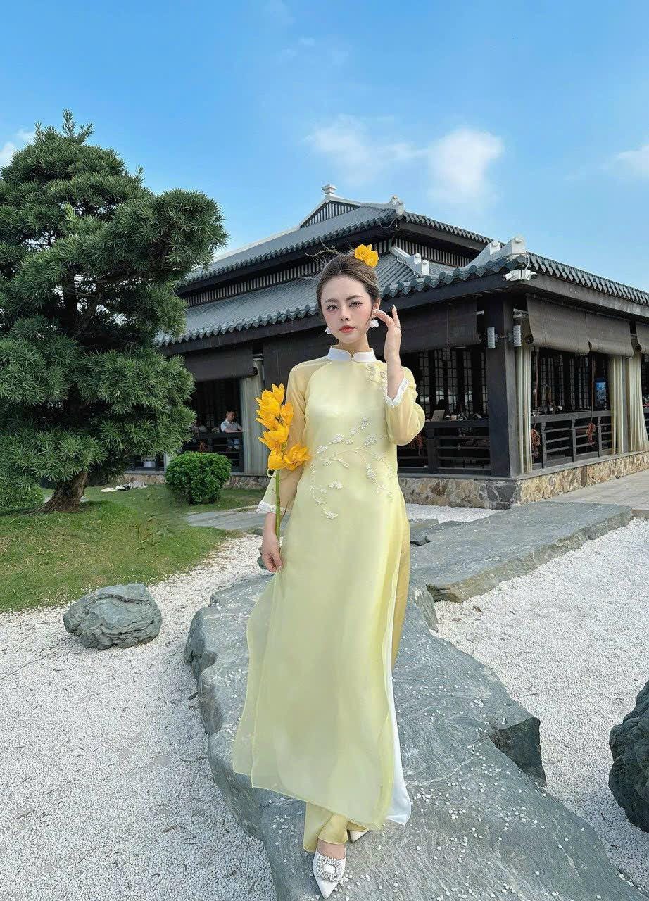 Mommy and daughter Matching Ao Dai Set đính kết| Pre-made Modern Ao Dai Vietnam| Ao Dai women| Ao dai for girls| Lunar New Year| Me Va Be|