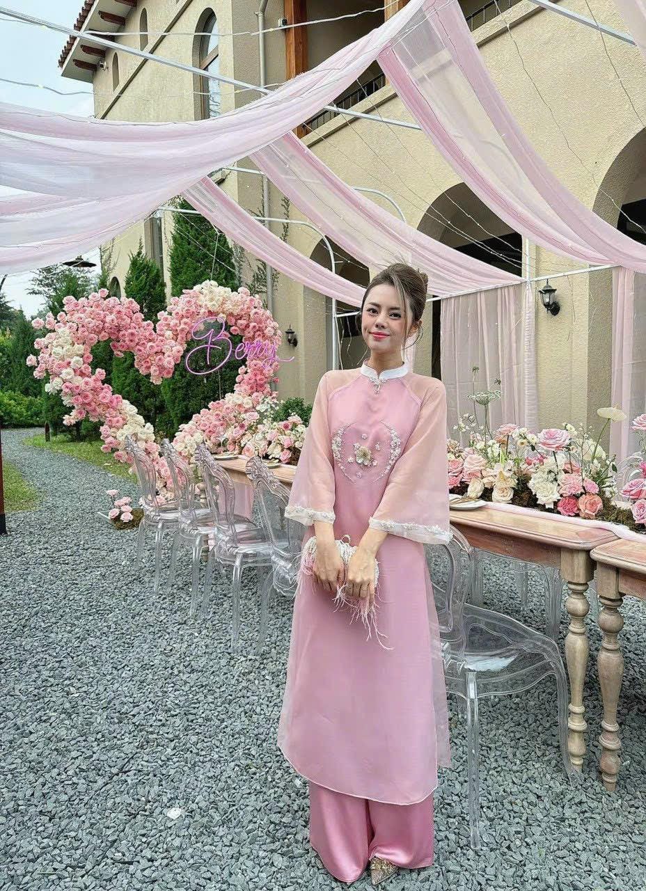 Mommy and me matching ao dai set for women and girl| modern organza silk double layers | | Lunar New Year| MB44